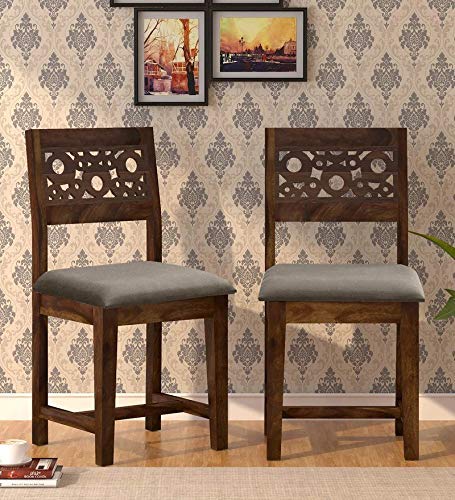 Wooden Dining Chair Only | Dinning Chairs for Dining Room Table | Sheesham Wood, Set of 2, Provincial Teak Finish