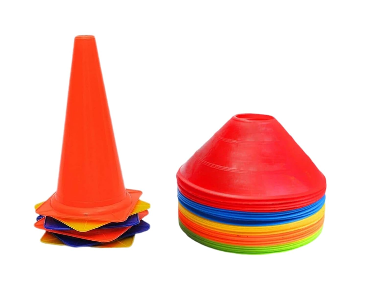 CABRIO Combo of 6 Marker Cone(6inch), & 10 Soccer Mini (Space Marker) 2.5inch diemeter Training kit