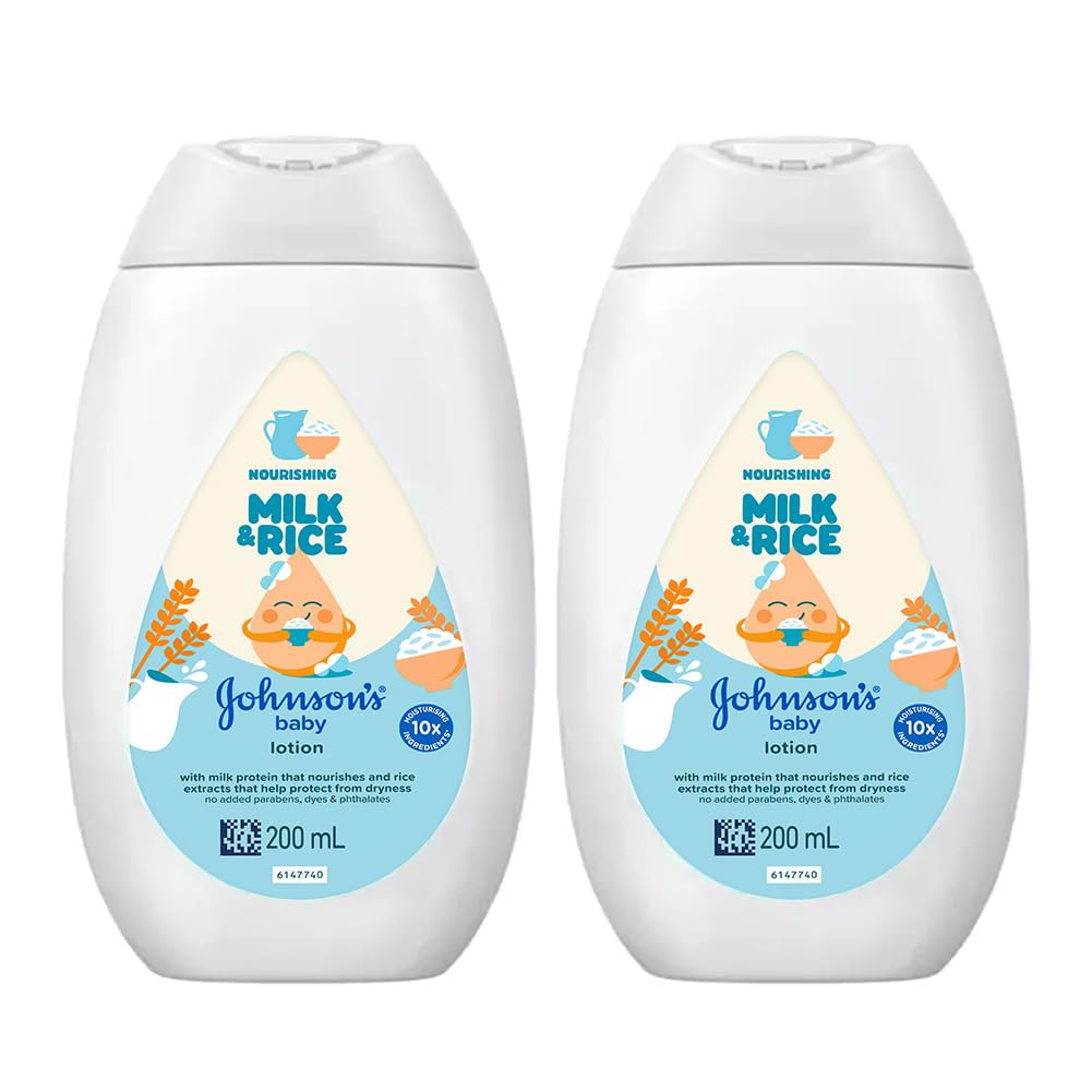 Johnson’s Johnson & Johnson Baby Milk and Rice Baby Lotion 200ml (Pack of 2)