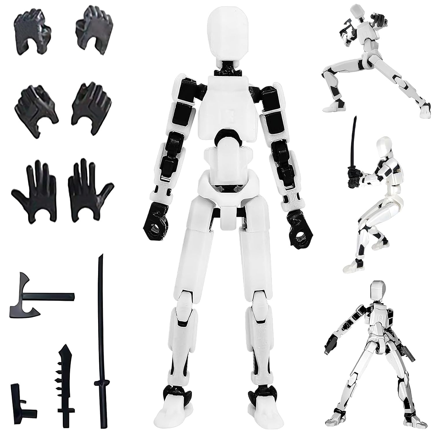 Gozaqe Action Figure Toys,DIY Assembly Dummy 13 Action Figures(White)