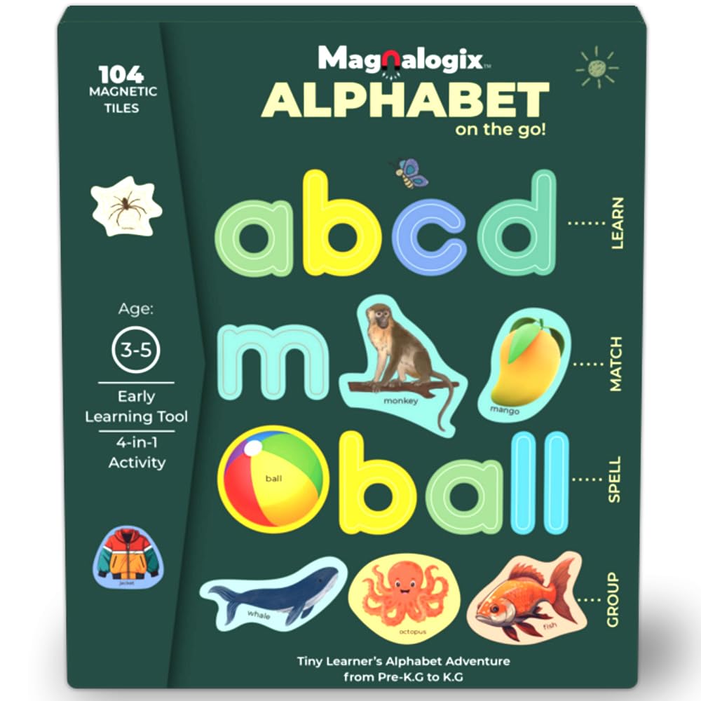 Magnalogix Magnetic Alphabet for Kids & Montessori Toys for 3+ Year Old