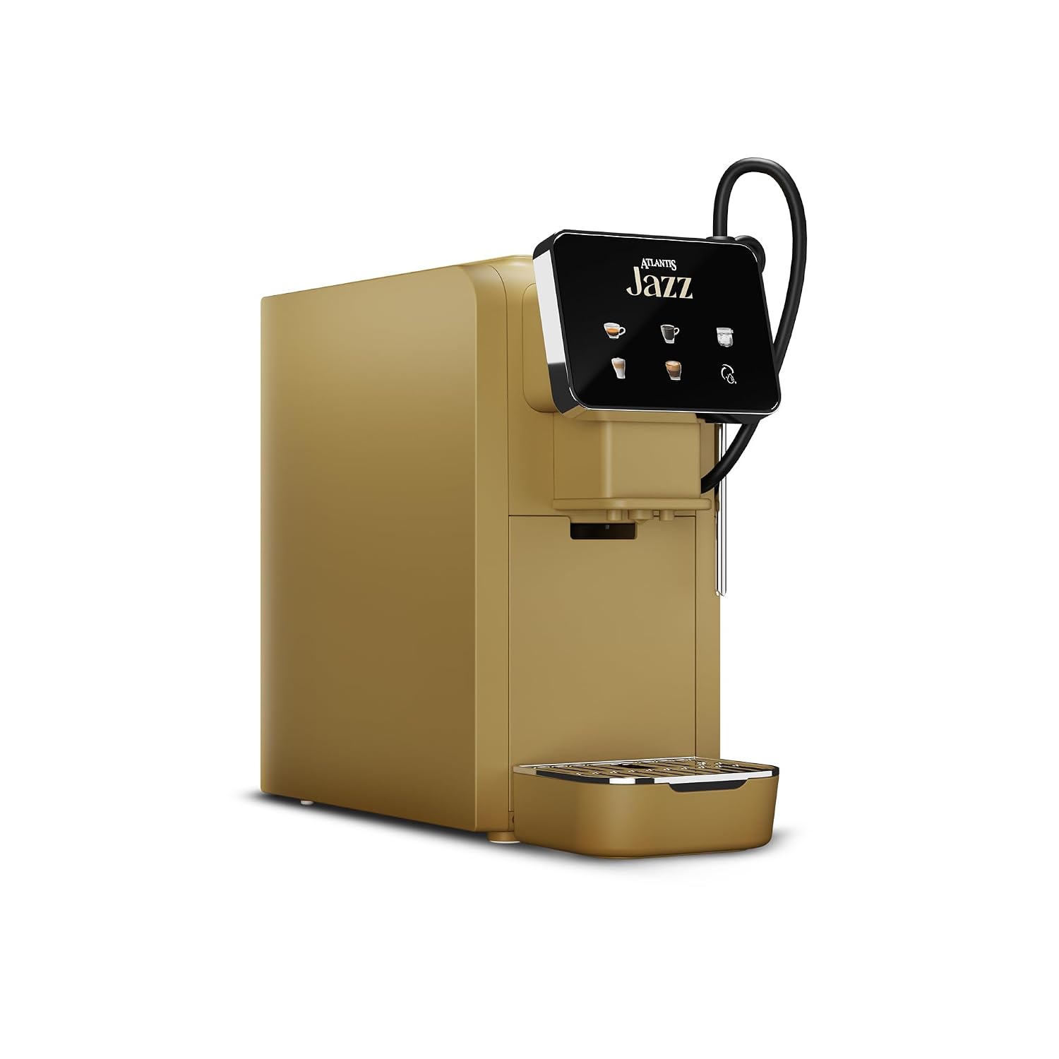 ATLANTIS JAZZ Coffee Capsule Machine | Integrated Milk Dispensing | One-Touch Cappuccino, Latte, Espresso & Americano | Compatible with Nespresso® | Home & Office | Smart Touch Control | Auto Clean