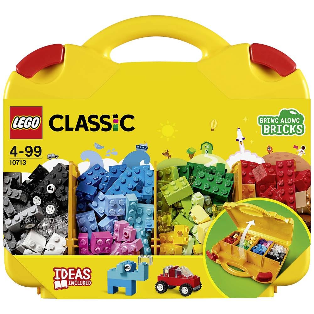 LEGO 10713 Classic Creative Suitcase, Toy Storage, Fun Colourful Basic Building Bricks for Kids, Multicolor (213 pieces)