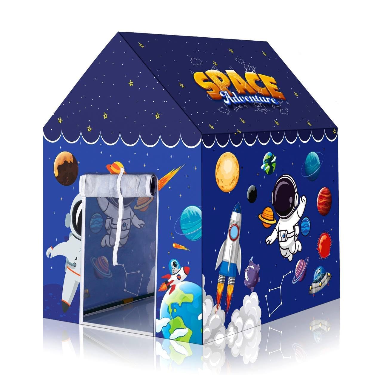Play Tent House for Kids 2 to 8 Years Boys Girls Foldable Lightweight Indoor Outdoor Children Toy Tent Colorful Kids Playhouse for Home Birthday Gift (Space Theme Play Tent House)