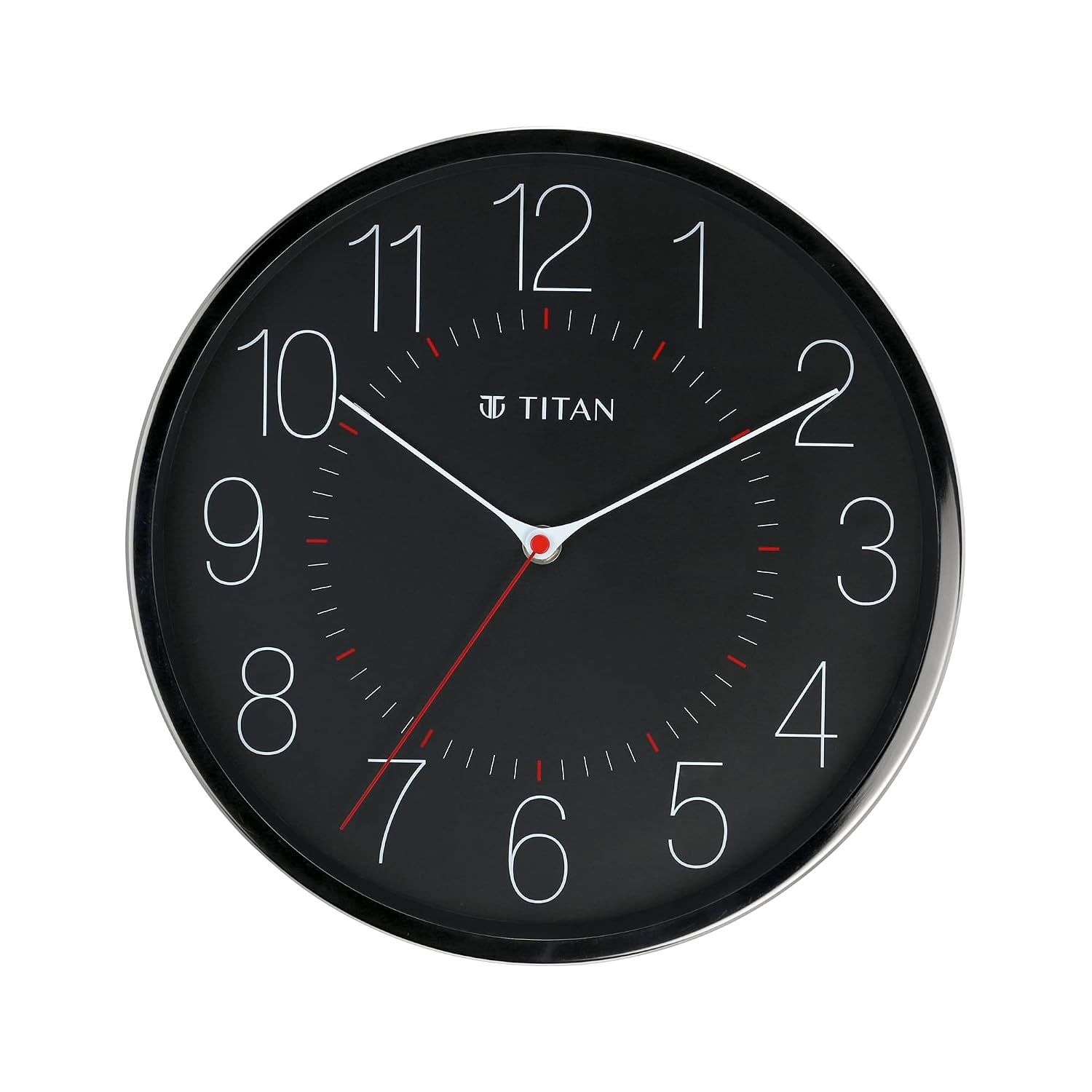 Titan Metallic Analog Wall Clock with Slim Hands – 30 Cm X 30 Cm (Medium)