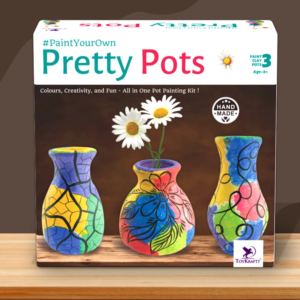 TOYKRAFTT Pretty Pots DIY Pot Painting Kit, Birthday Gift Age 8-12