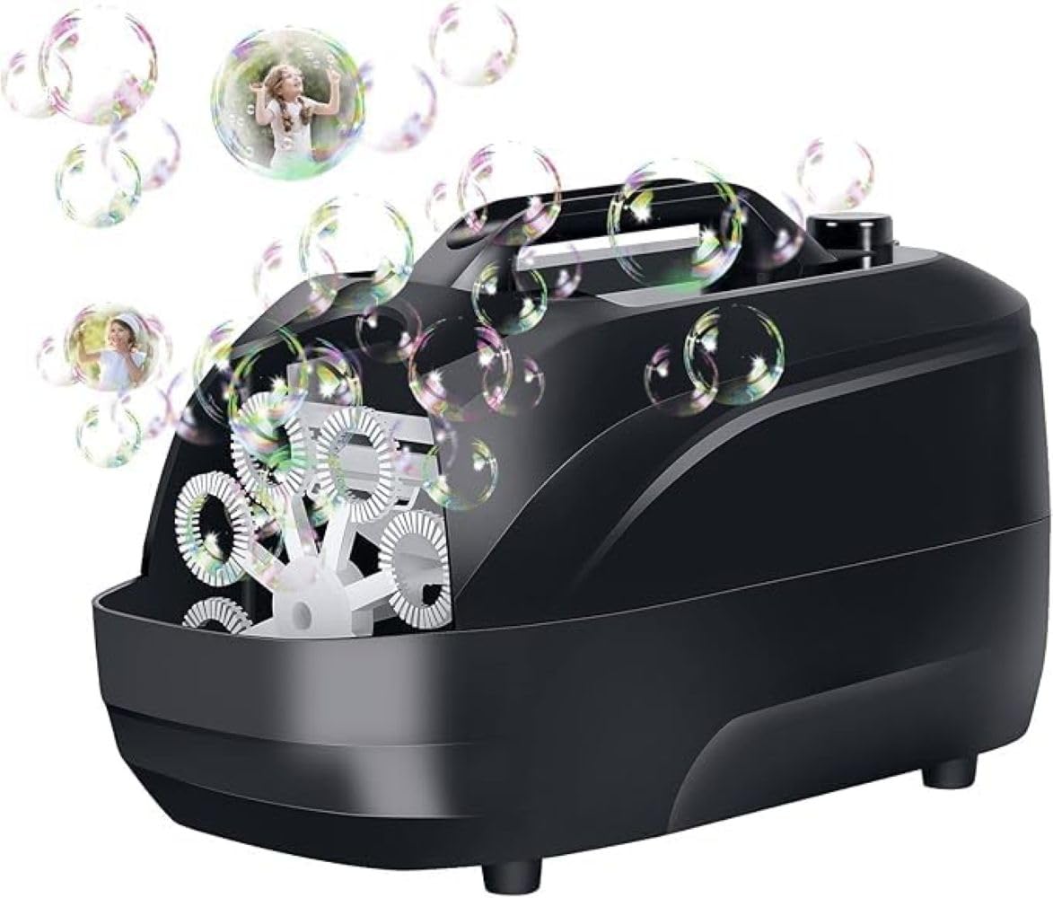SNAPTRON Bubble Machine for Party Automatic Bubble Blower- 10000+ Bubbles with Solutions, Bubble Maker Machine for Kids Adults, Automtic Bubble Blower Summer Toys for Outdoor Indoor