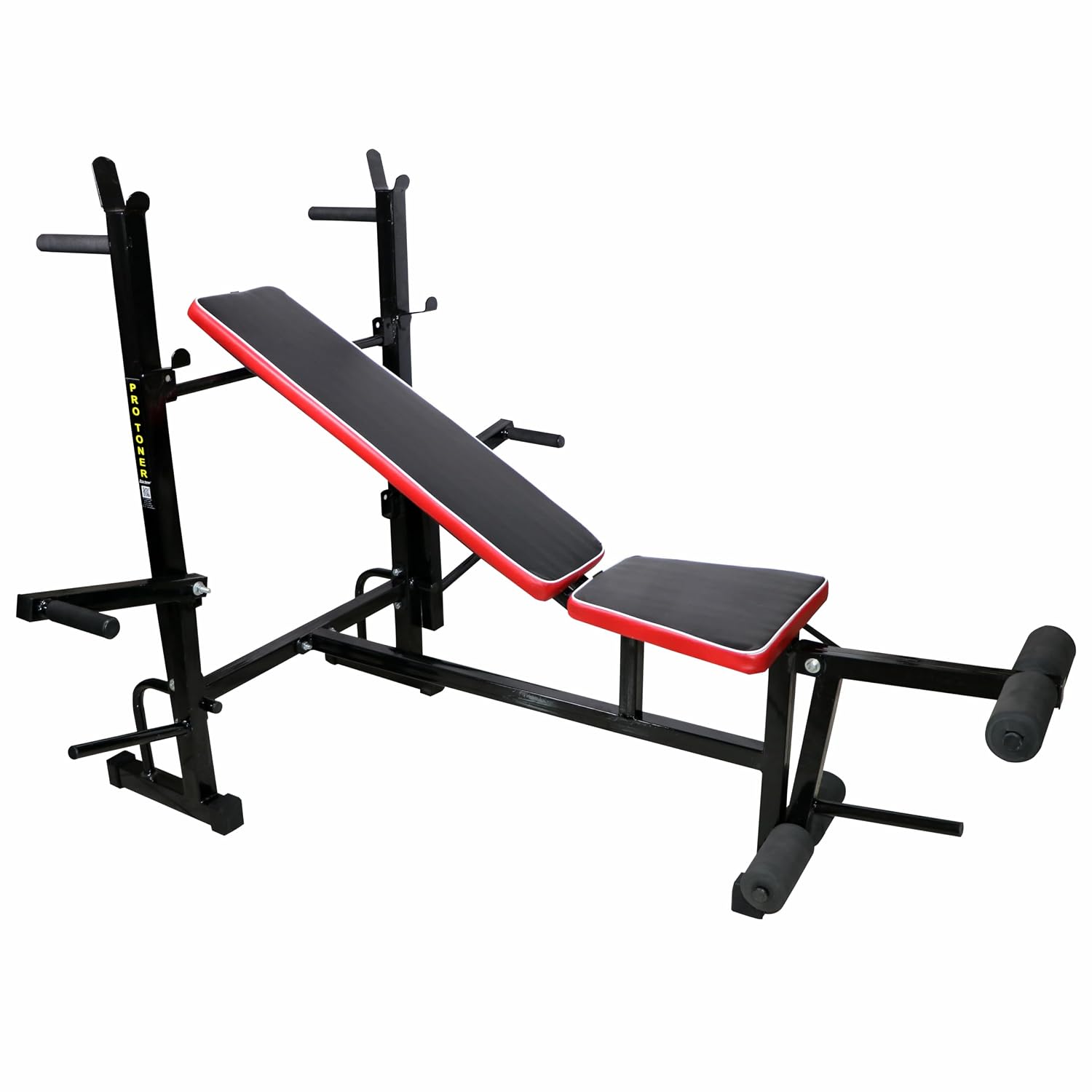 Adjustable Weight Bench with Incline, Decline and Flat Positions, Heavy Duty Pipes, Cushioned Seat, Black,300 kg