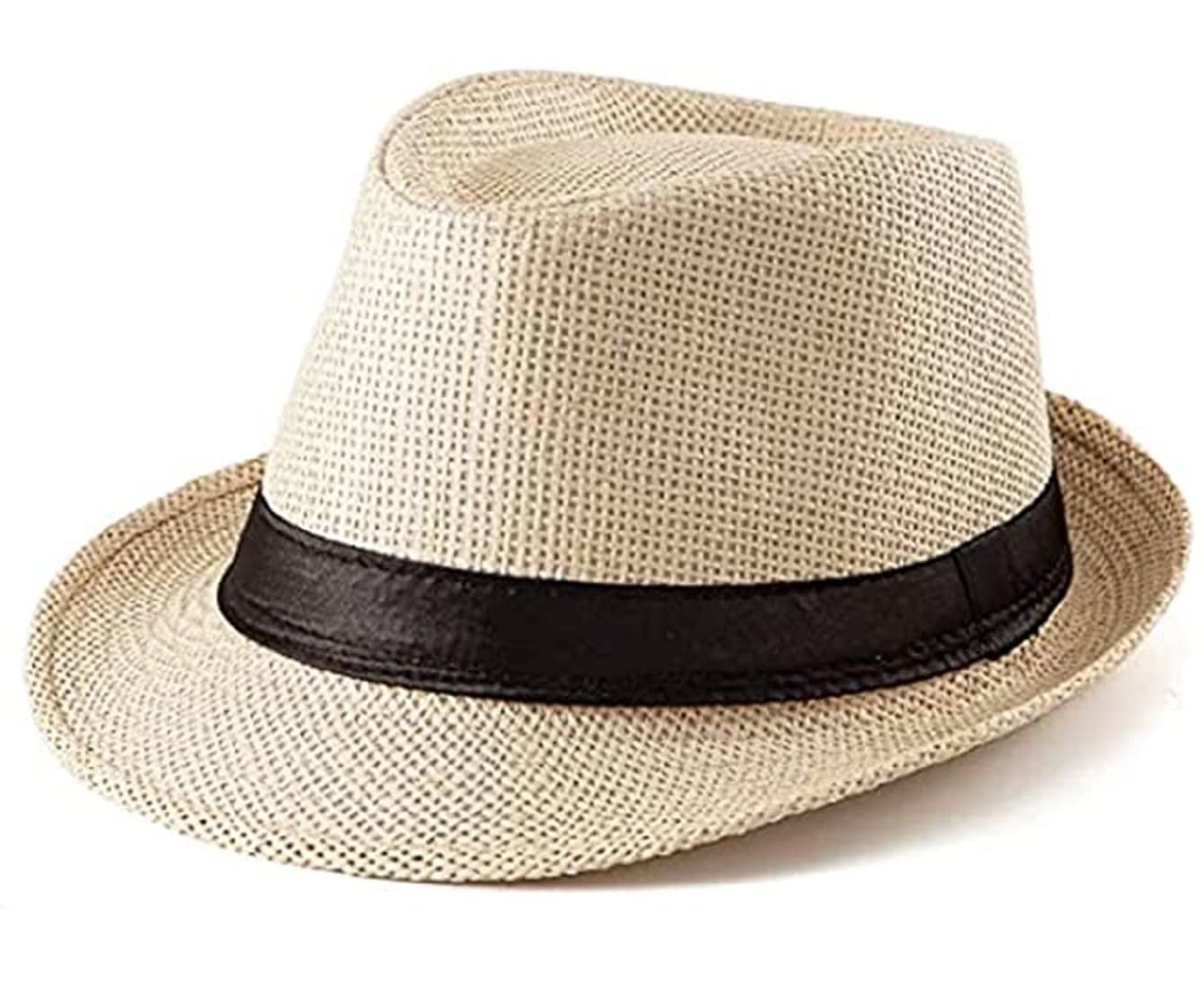 Fedora Hat for Men and Women UV Protection Summer Hat Travel Use Cream Pack of 1