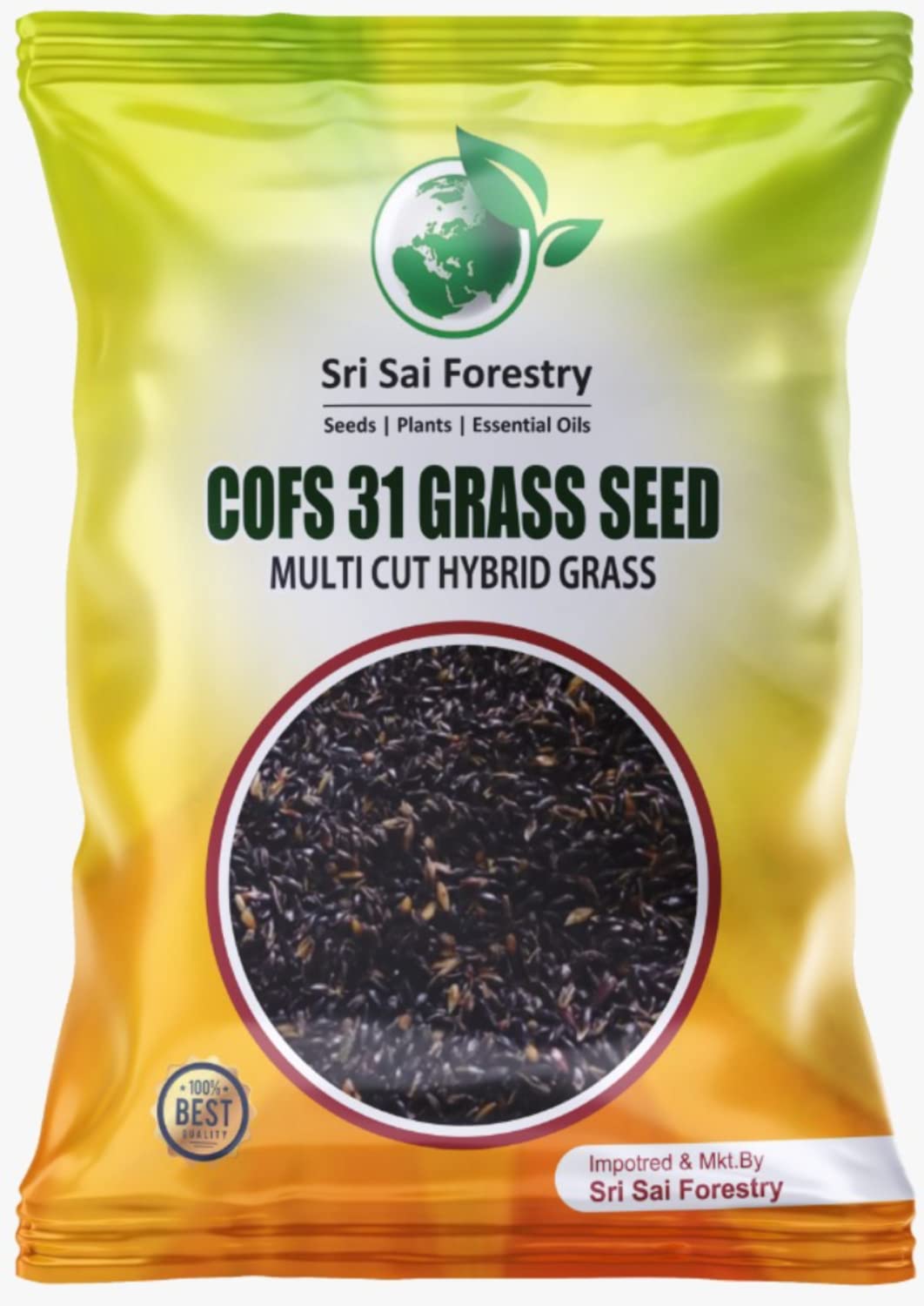 SRI SAI FORESTRY COFS 31 Grass Seeds | Multi Cut Fodder Grass for Cows, Goats & Buffaloes | High Yield, Fast Growth Animal Feed Seeds (1KG)