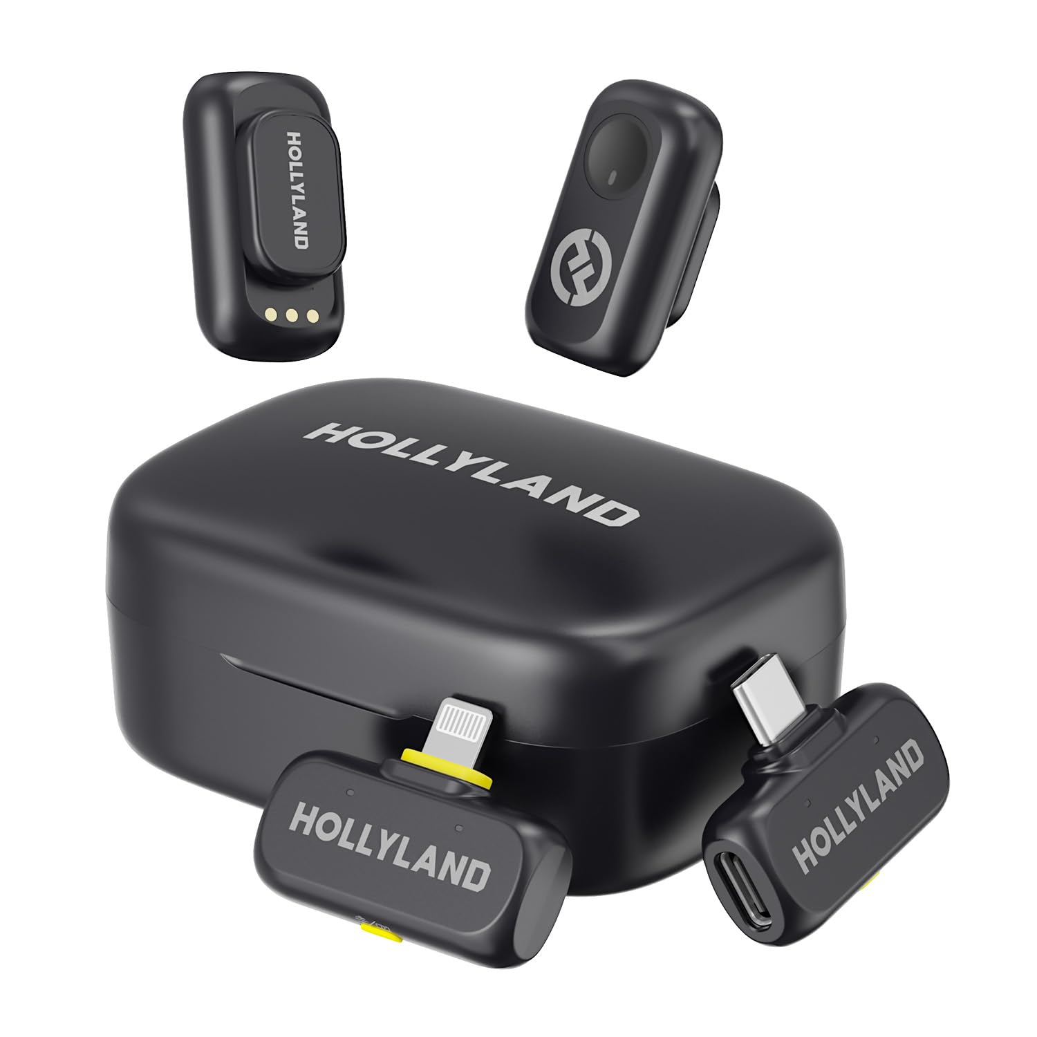 Hollyland Lark A1 Combo Wireless Lavalier Microphone, 48kHz/24-bit Audio, 3-Level Noise Cancellation, 200m Range, Clip-On Mic for iPhone 15/16, Android, YouTube, Podcast & Vlog