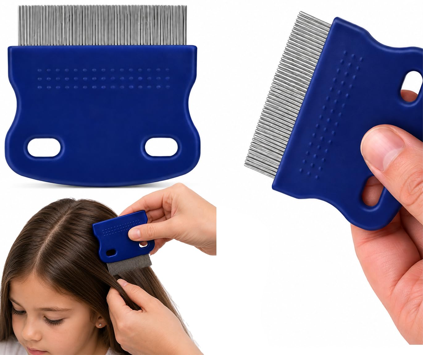 TEMPERIA (1 pcs) Lice Comb for Women, Men & Kids Hair – Nits, Dandruff & Lice Eggs Remover Products – Hair Lies Removal Comb for Head – Premium & Ergonomic Design (Random Colors) (MN01)