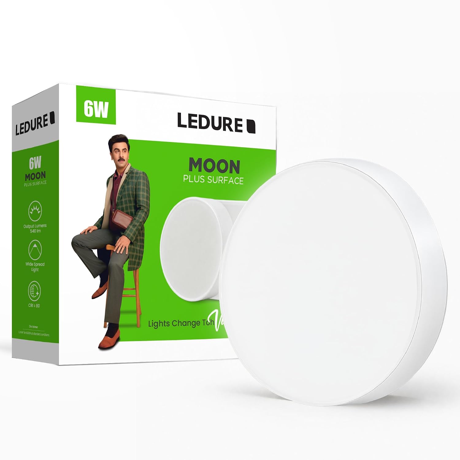 LEDURE 6W LED Surface Light|Energy Efficient LED Downlight|WarmWhite Pack-1