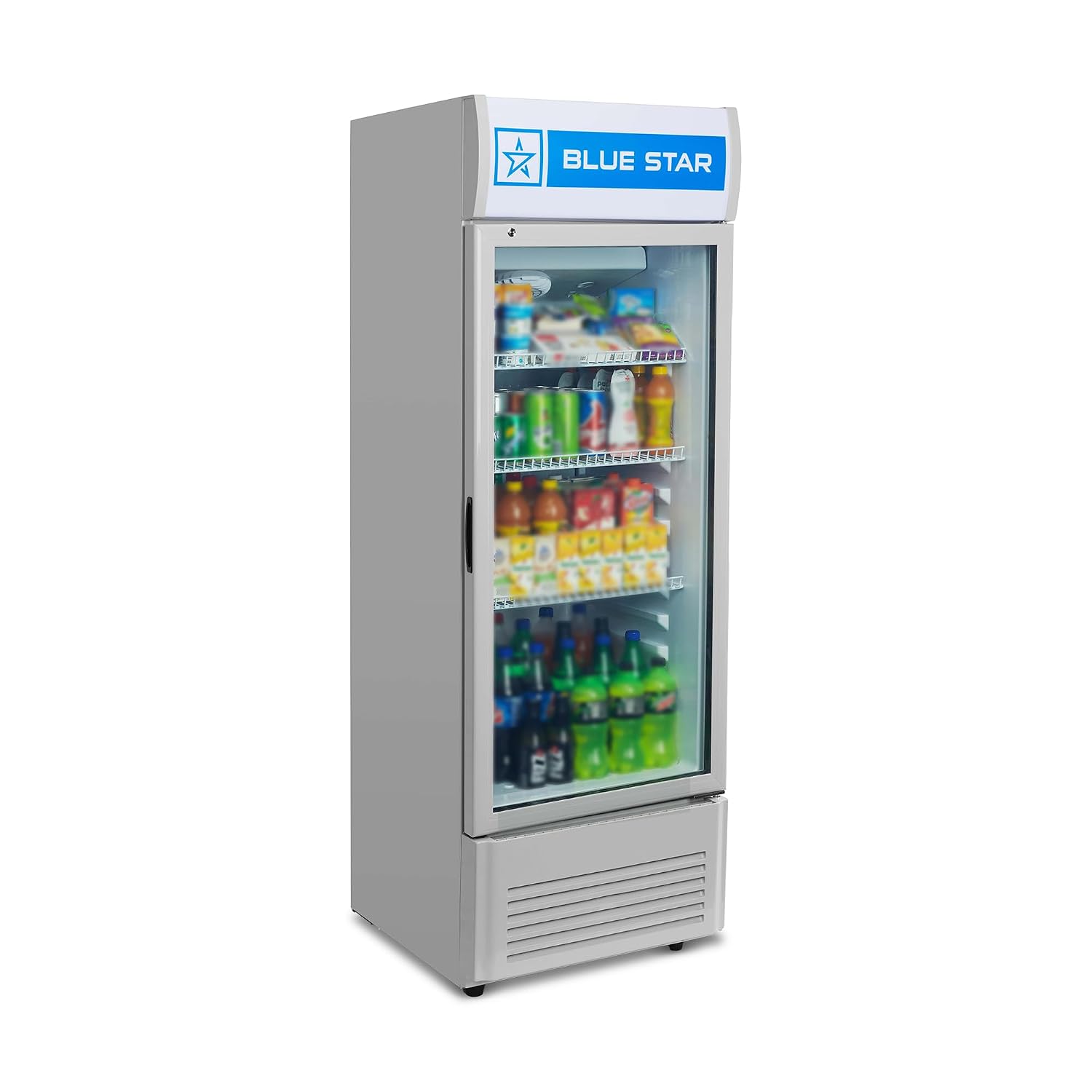 Blue Star VC325 5 Star Frost Free Vertical Glass Single Door Visi Cooler (300L, white)
