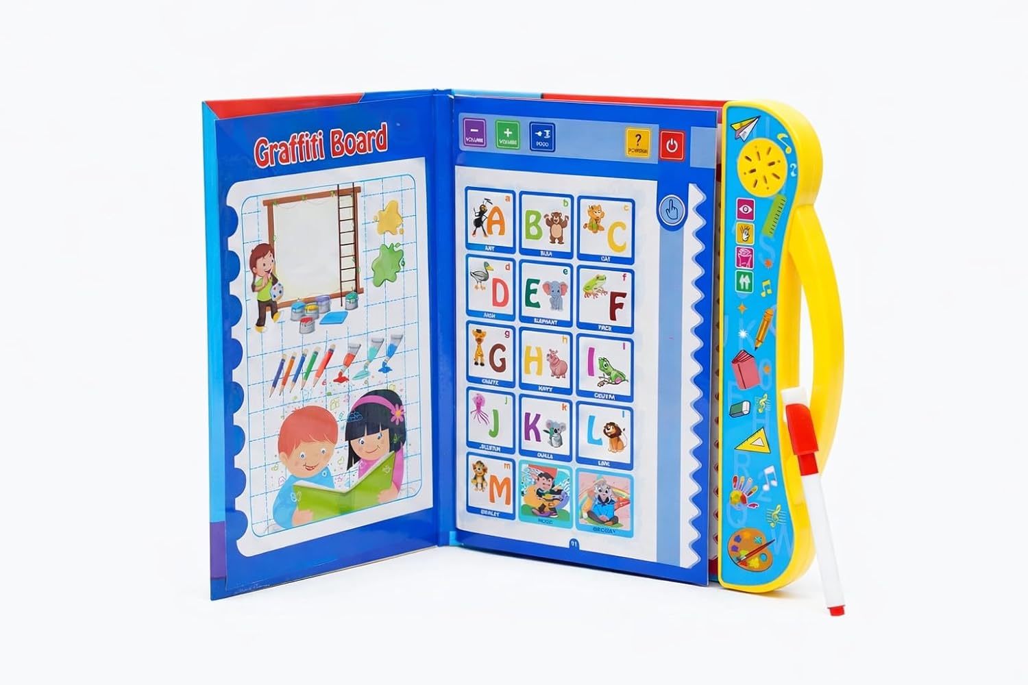 Sound Book for Kids with Marker (Ages 2–7) Learn Alphabets, Numbers, Shapes & Phonics Educational Talking Book with Music & Touch Features Multicolor Learning Toy for Toddlers