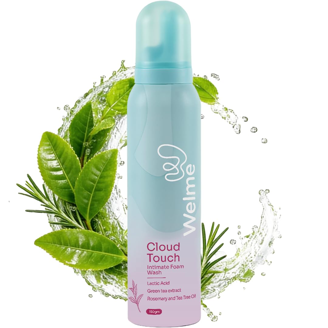Welme Cloud Touch Intimate Wash for Women Lactic Acid, Green Tea Extract, Rosemary & Tea Tree Oil | Prevents Itchiness, Irritation and Soothes Intimate Skin | For Normal-Sensitive Skin (1)