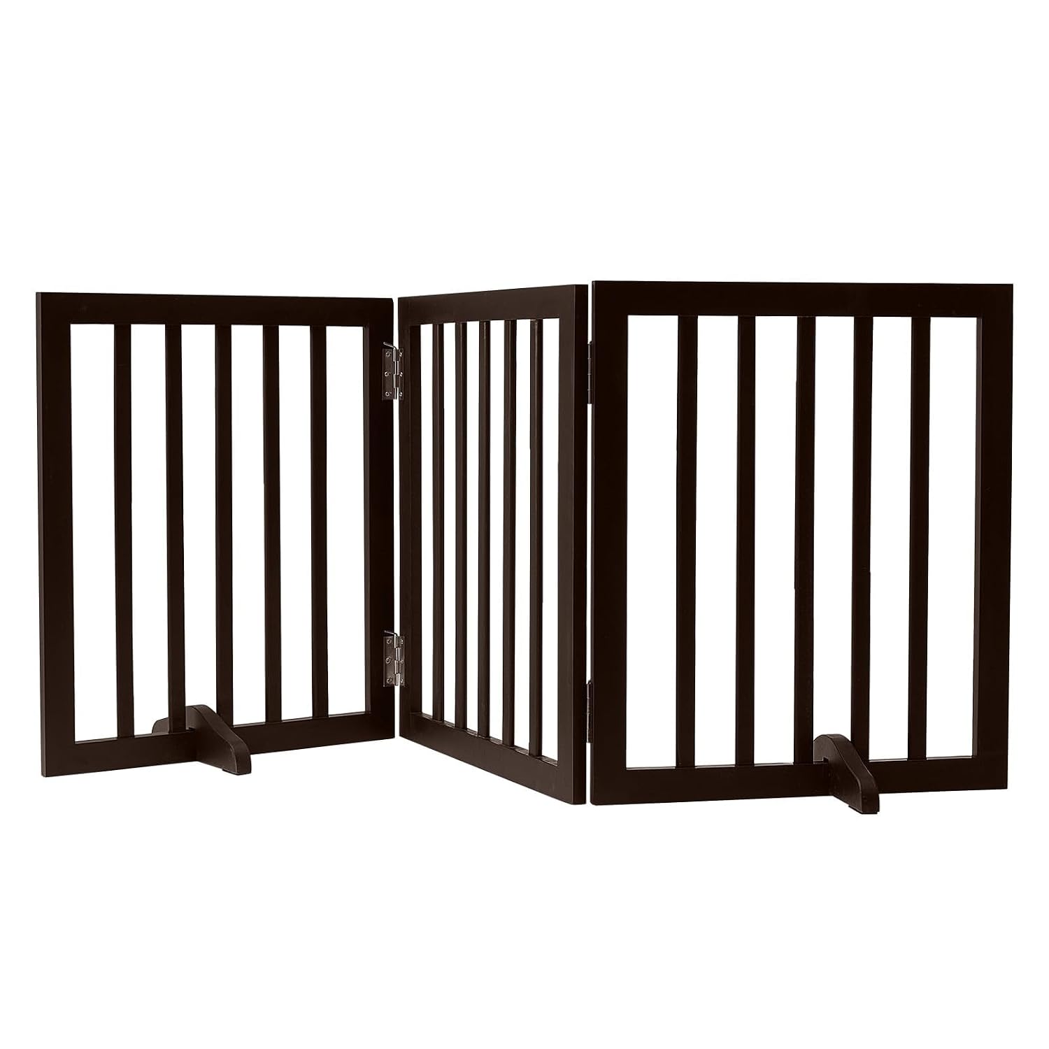 Wooden Freestanding Pet Room Divider for Kids’ Safety | Pet Safety Barrier | Indoor Pet Puppy Safety Fence | Dogs Room Partition for Kids and Dogs (Brown, 3 Panel)