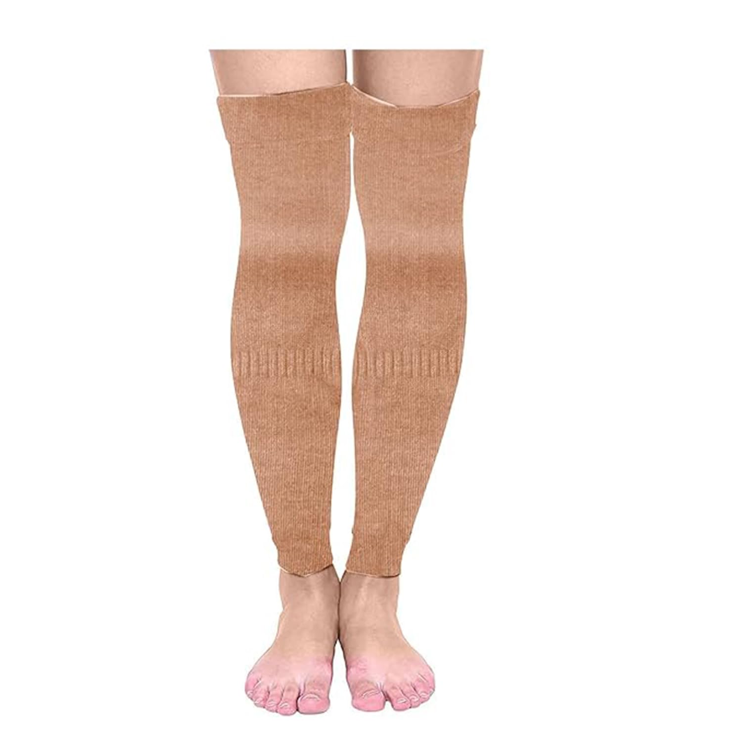 Women Winter Woolen Thermal Leg Warmers – Knee High Footless Socks – Cold Weather Protection, Soft Knitted Knee Caps & Warmers (Black, Brown, Beige)