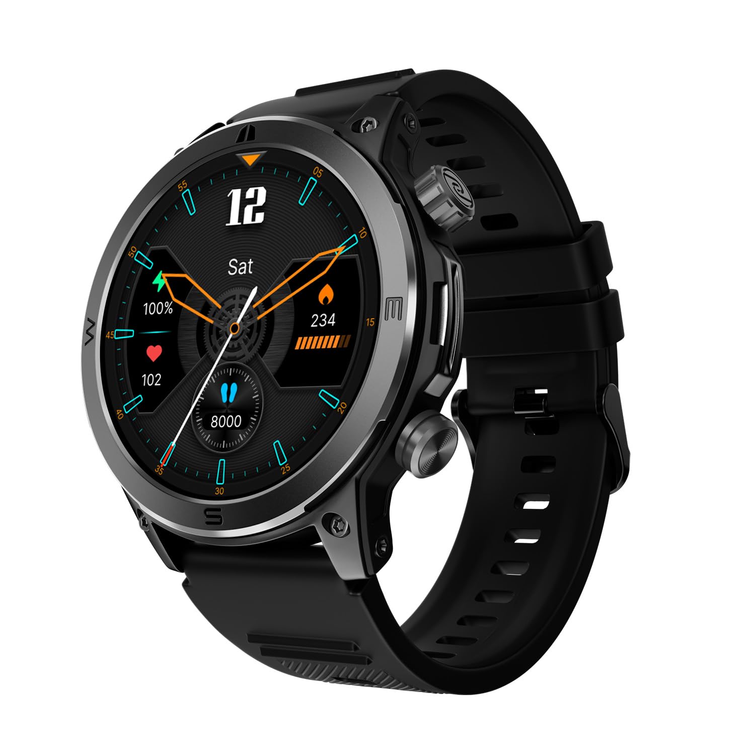 Noise Endeavour (Smartchoice) Rugged Design 1.46″ AMOLED Display Smart Watch, BT Calling, SoS Feature, Rapid Health & 100+ Sports Modes- (Black)