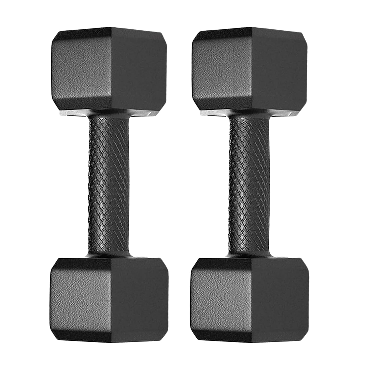 ARTINO 5Kg Pair Hex PVC Dumbbells Set For Home Gym, Exercise & Fitness Dumbbell Fixed Weight Dumbbell (5kg X 2Pc) (BLACK)