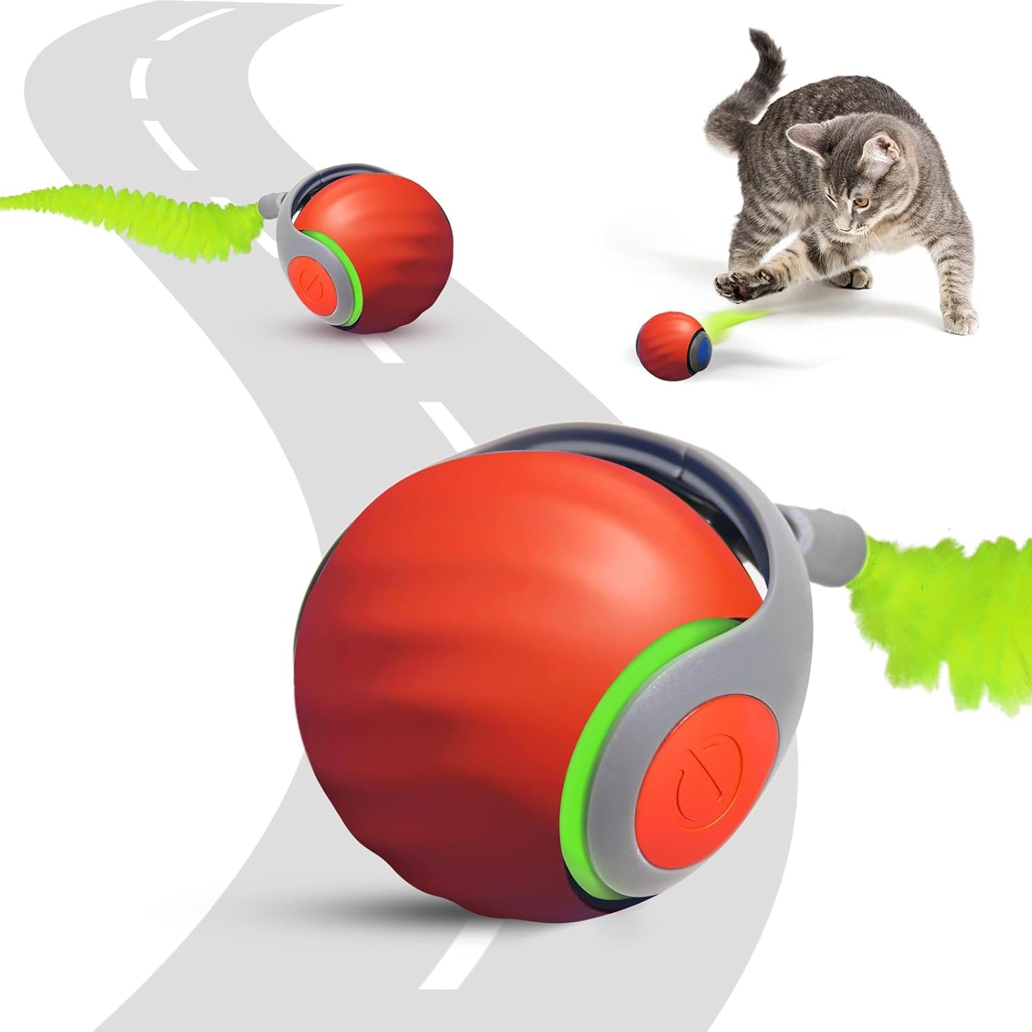 Interactive Cat Toy – Smart Toys for Cats & Kittens – Toy for Indoor Play – Pet Toy for Exercise (Orange)