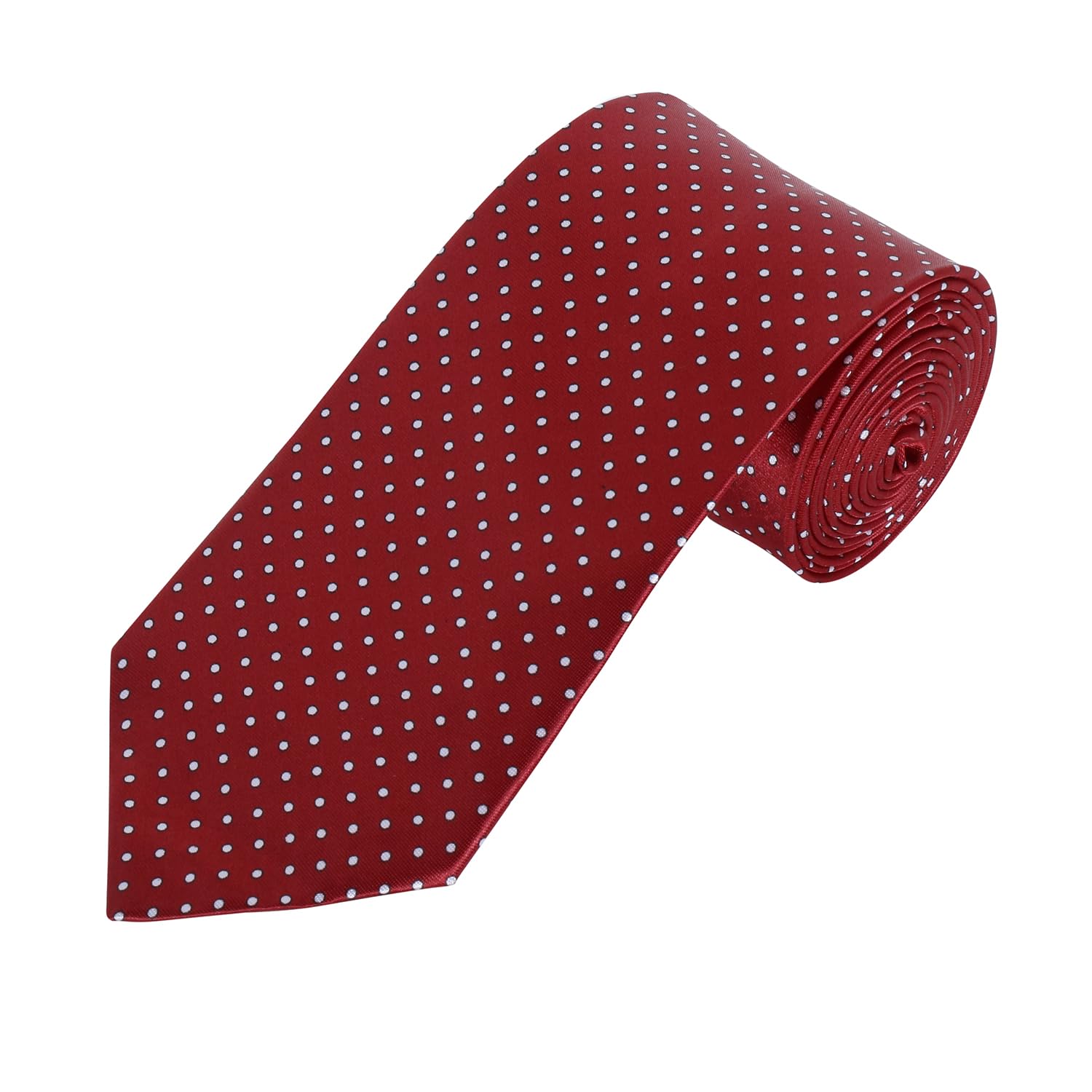 TRIPIN Men’s Maroon White Square Dot Jacquard Tie for Wedding, Party & Formal Wear