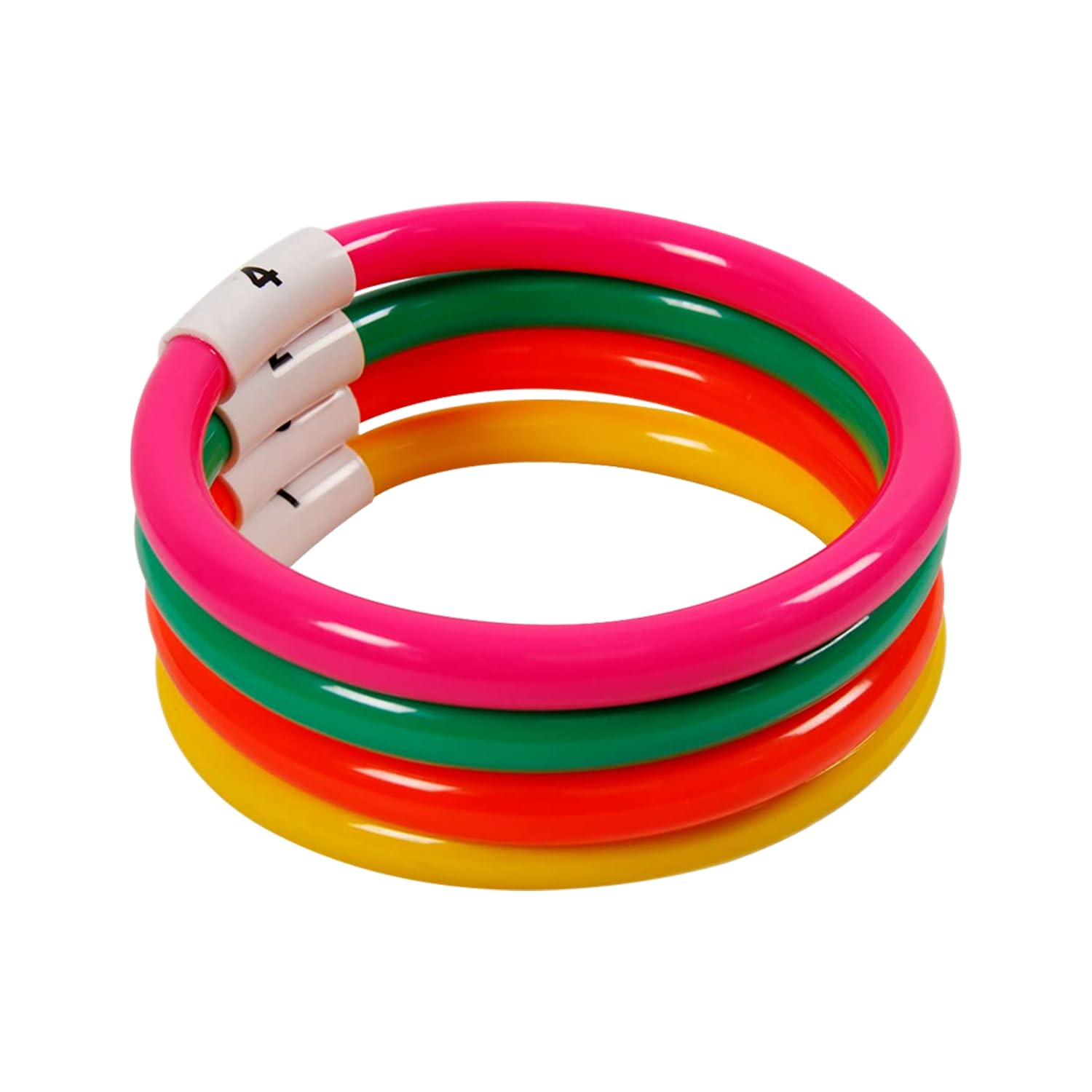 GISCO Pool Diving Sinker Rings Diving Toy Underwater Toys | Swimming Pool Toys for Kids, Comes with Quick Dry Mesh Bag | Pack of 4, Multicolor