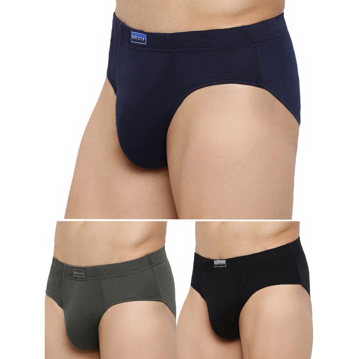 Van Heusen Men 100% Cotton Brief – Pack of 3 – Anti Bacterial, Colour Fresh, Moisture Wicking