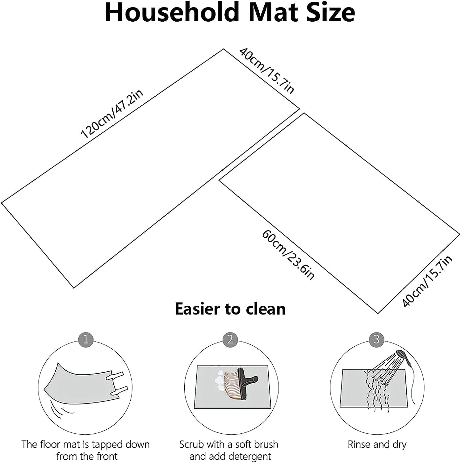 Dravizon Anti Fatigue Kitchen Rug Sets 2 Piece Non Slip Kitchen Mats for Floor Cushioned Kitchen Rugs and Mats Waterproof Comfort Standing Mat Runner for Kitchen (Colour-2)