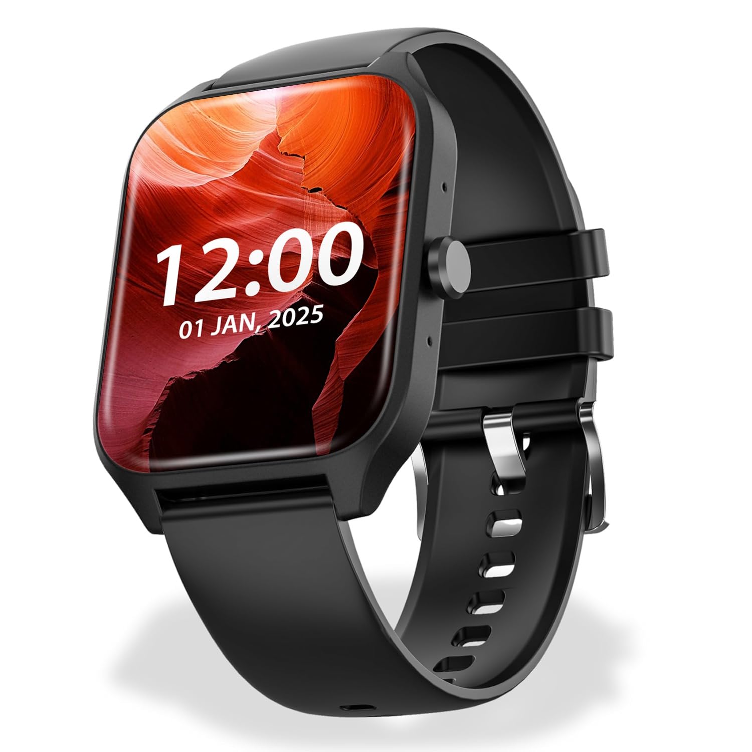 Nervfit Pulse Smartwatch with 1.83″ TrueColor+ HD Display | Bluetooth Calling | Waterproof | Heart Rate & SpO2 Tracking | Sleep & Stress Monitor | 5-Day Battery | Sports Modes (Pulse Black)