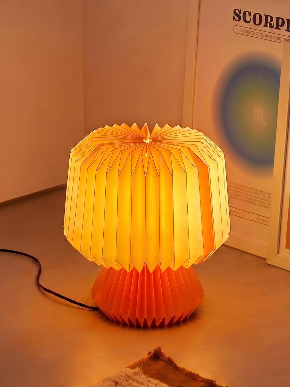 FIG Living Mini Origami Table Lamp for Living Room Decoration, Bedroom and Gifting | 20 Cm Tall