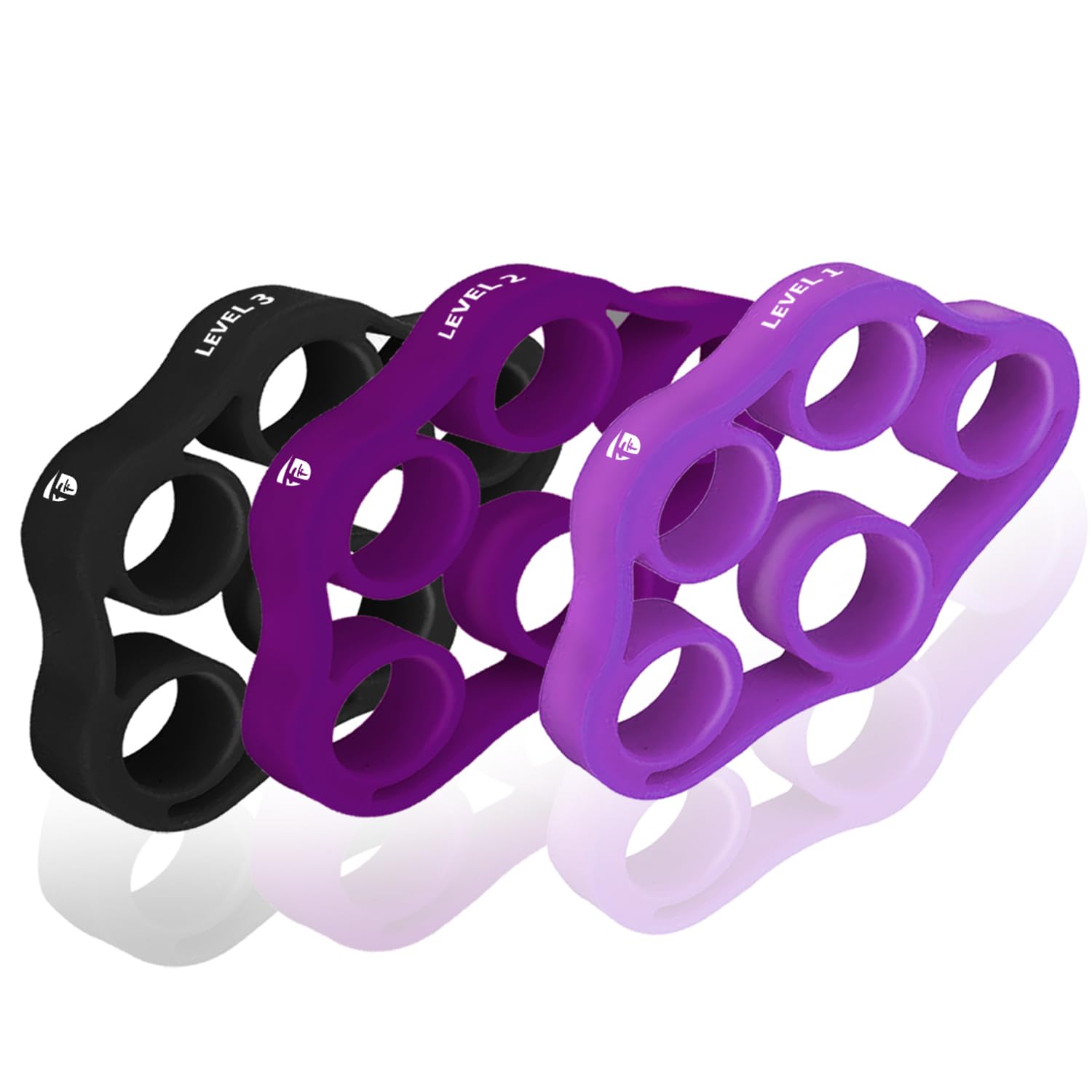 FirstFit Hand Grip Strengthener – Finger Exerciser and Finger Stretcher – Grip Strength Trainer for Hand Therapy, Rock Climbing – Color(Violet, Purple, Black) – Professional Size