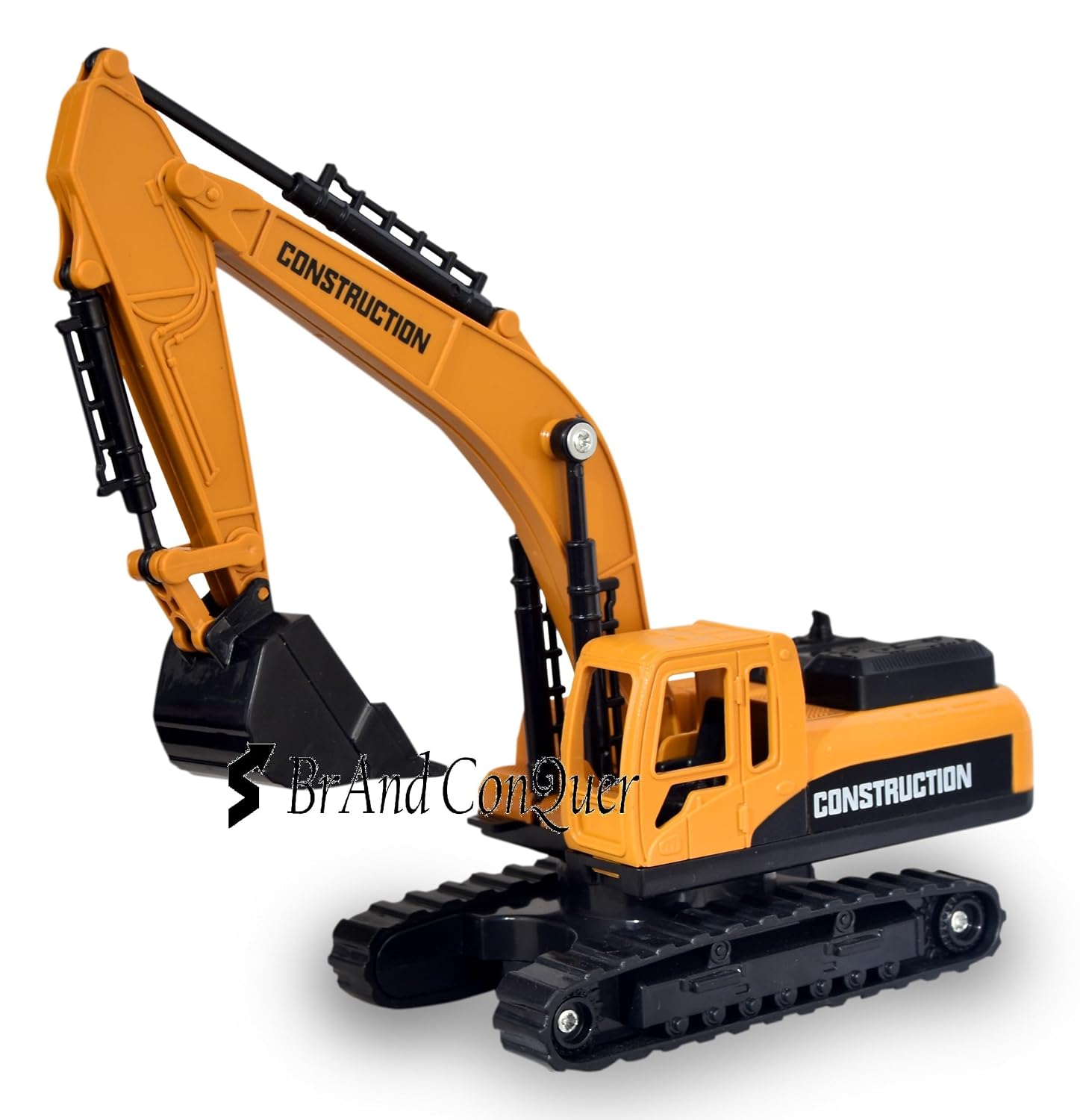 Brand Conquer Excavator Construction Long Crane Engineering Vehicle Model Unbreakable Toy for 3 Years Old Boy and Girl Vehicles Set for Kids 3-14 Years (Excavator Crane)