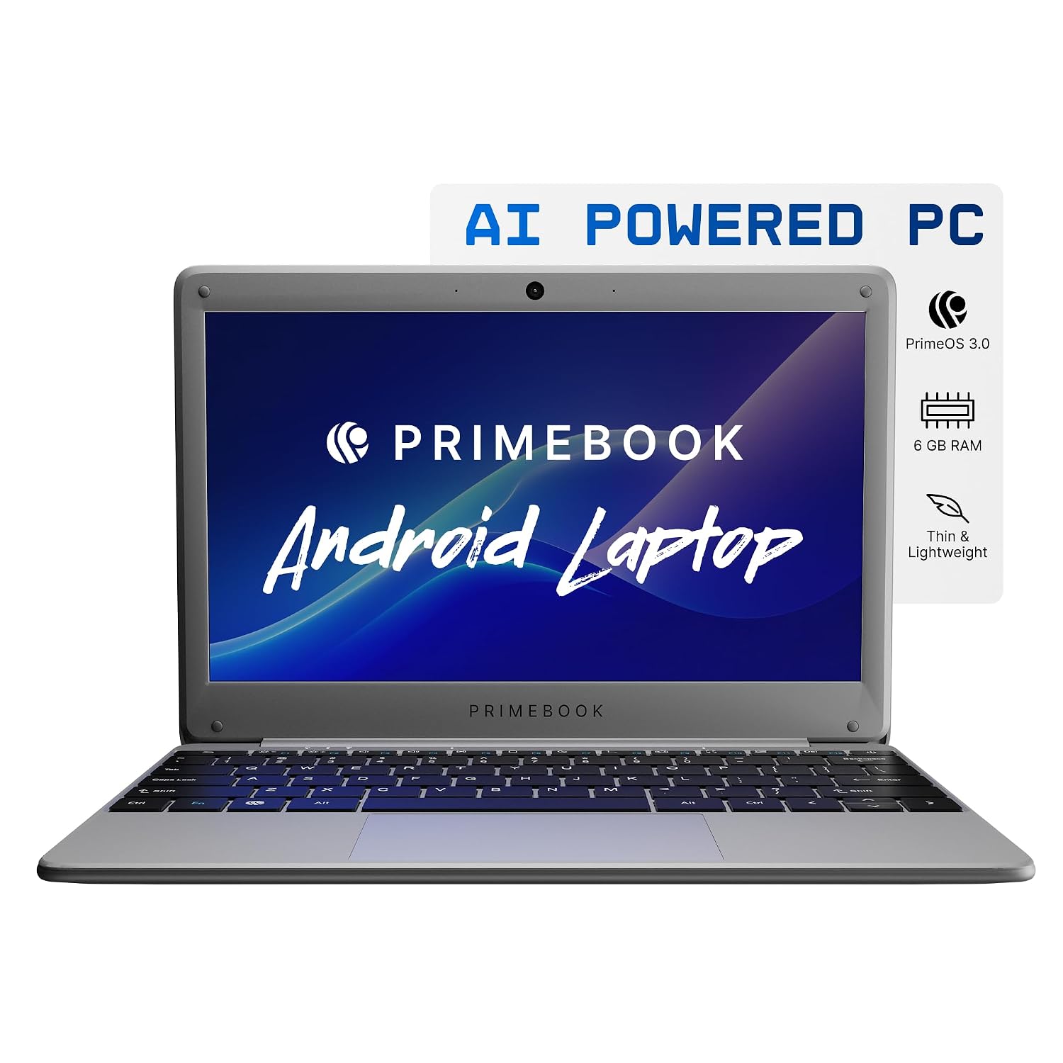 Primebook 2 Neo (2026) | 8GB RAM, 128GB Storage (Upgradable Upto 512GB) | MediaTek Helio G99 | Android 15 (PrimeOS3.0) | in-Built AI | 11.6” Thin & Light Laptop | Type-C, USB, MicroSD Ports