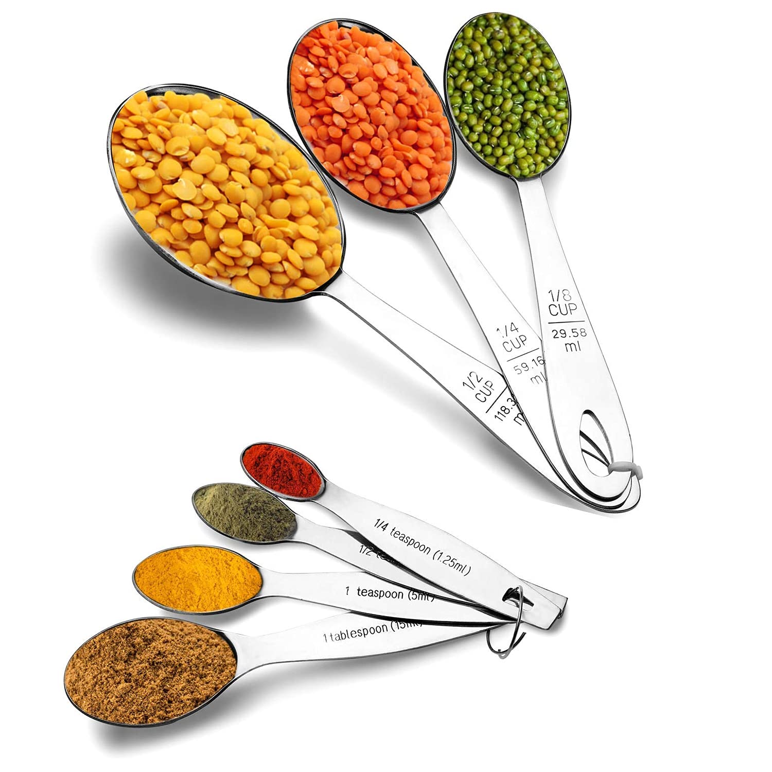 Stainless Steel Measuring Cup & Measuring Spoon Set – Oval Shaped