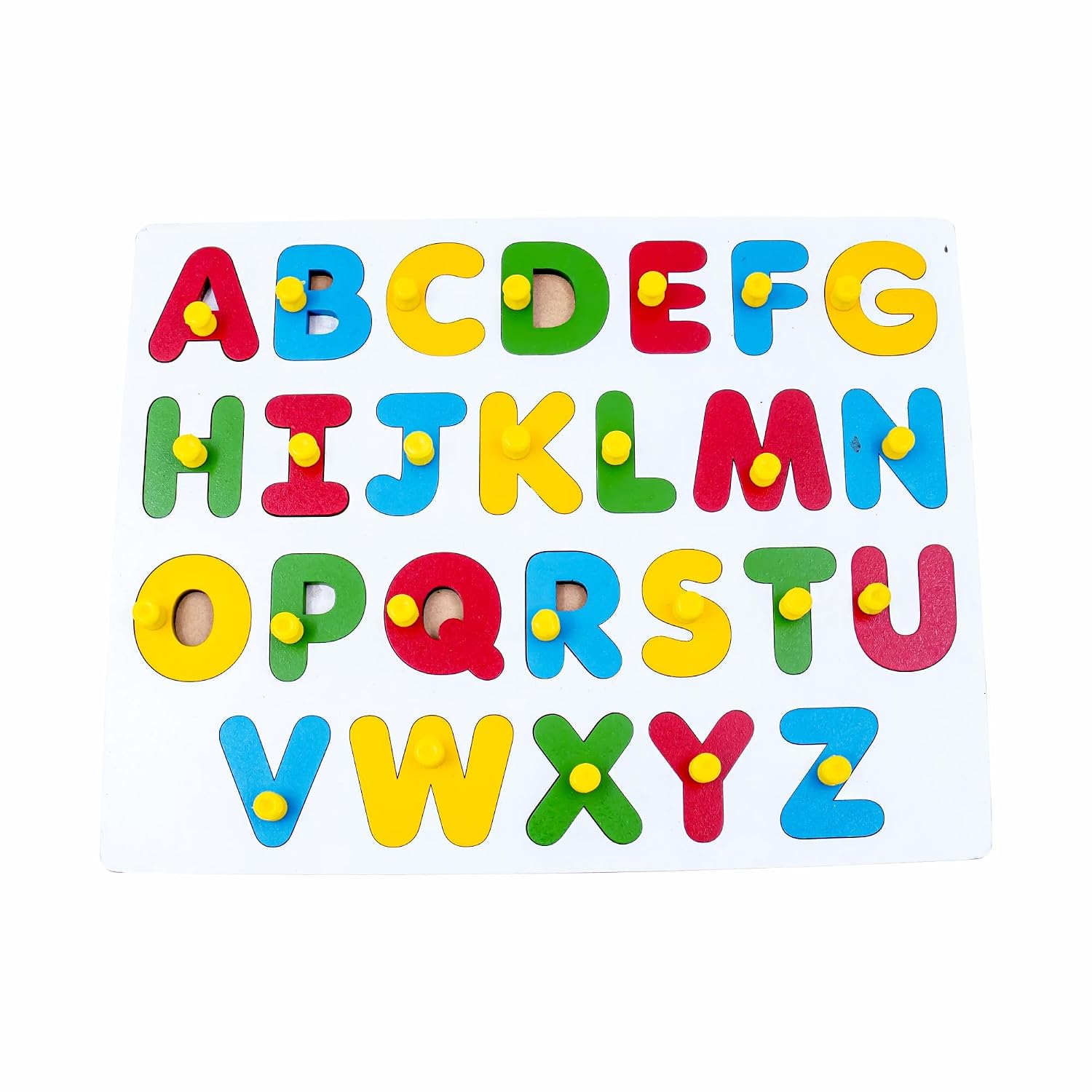 Tantrums Preschool Wooden Educational Puzzle for Kids Learning Helpful in Developing Hand Eye Concentration and Motor Skills with Self-Correcting Match (Capital ABC Alphabets Puzzle)