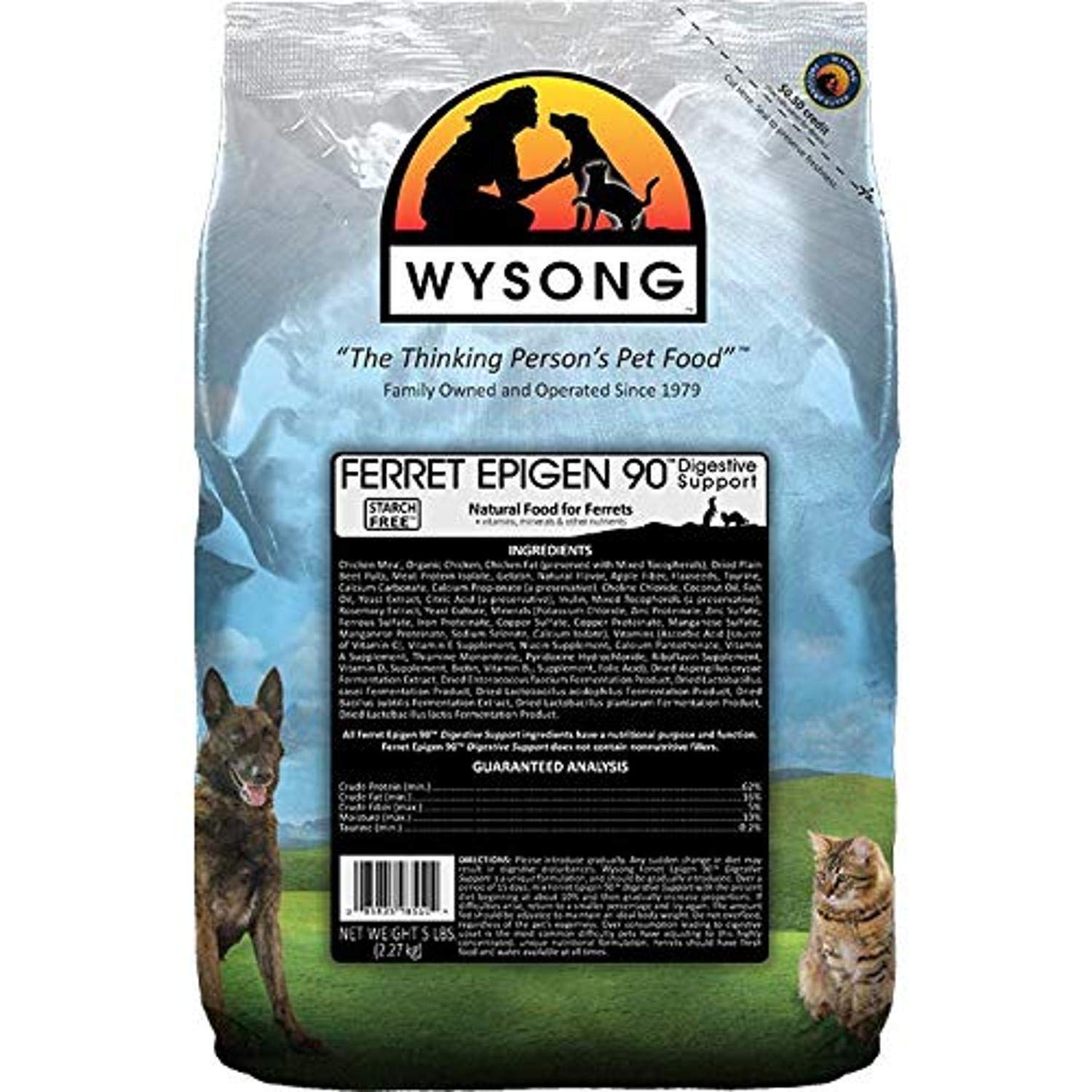 Wysong Ferret Epigen 90 Digestive Support – Dry Ferret Food – 5 Pound Bag