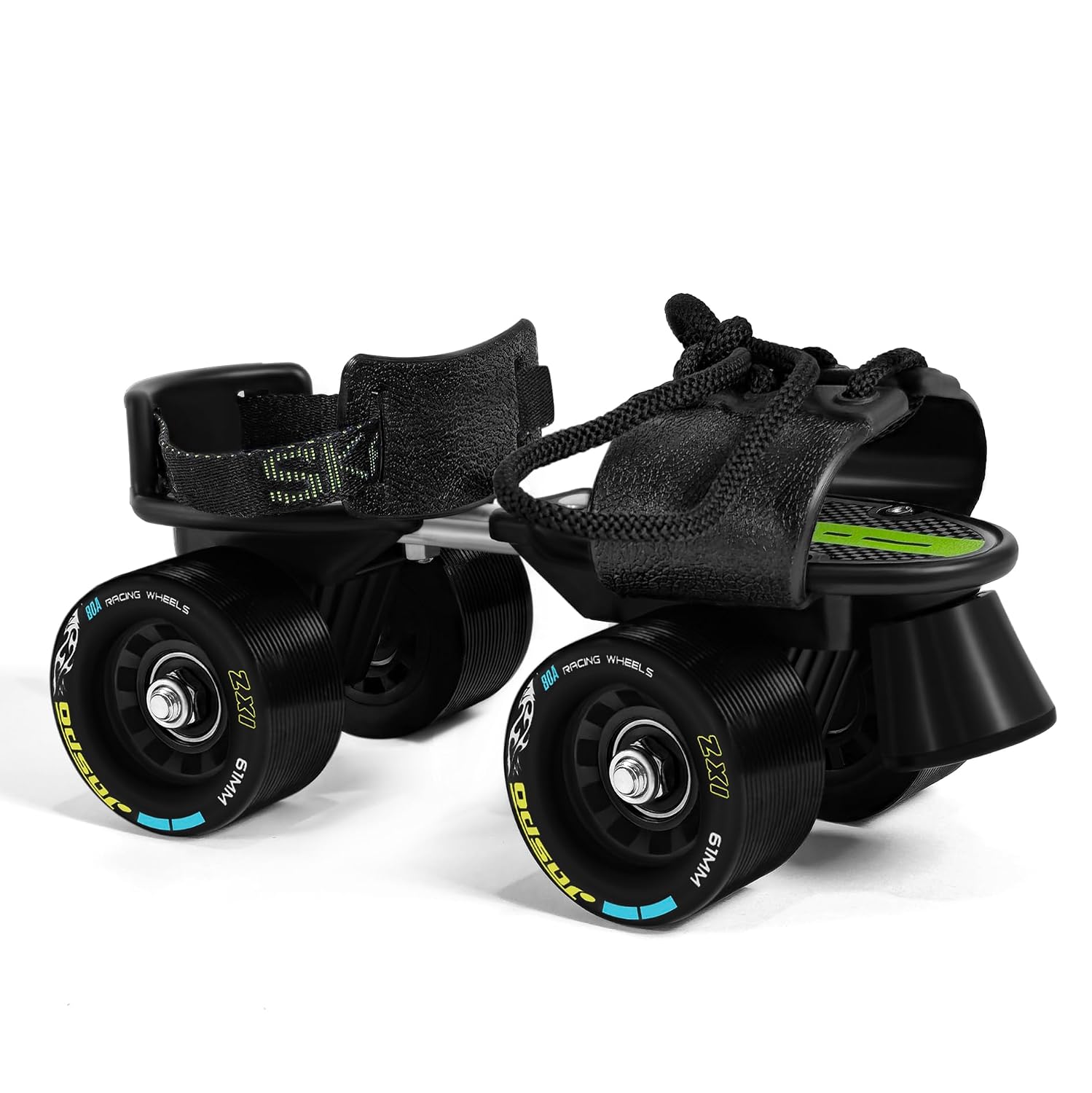jaspo Tenacity ZXI Adjustable Roller Skates Speed_Wheel, Quad Skating Shoes For Boys/Girls/Youth-Fibre Material,Colour-Black Indoor And Outdoor Skates-Size Adjustable UK Size 1 To 8 (21 To 27 Cms)