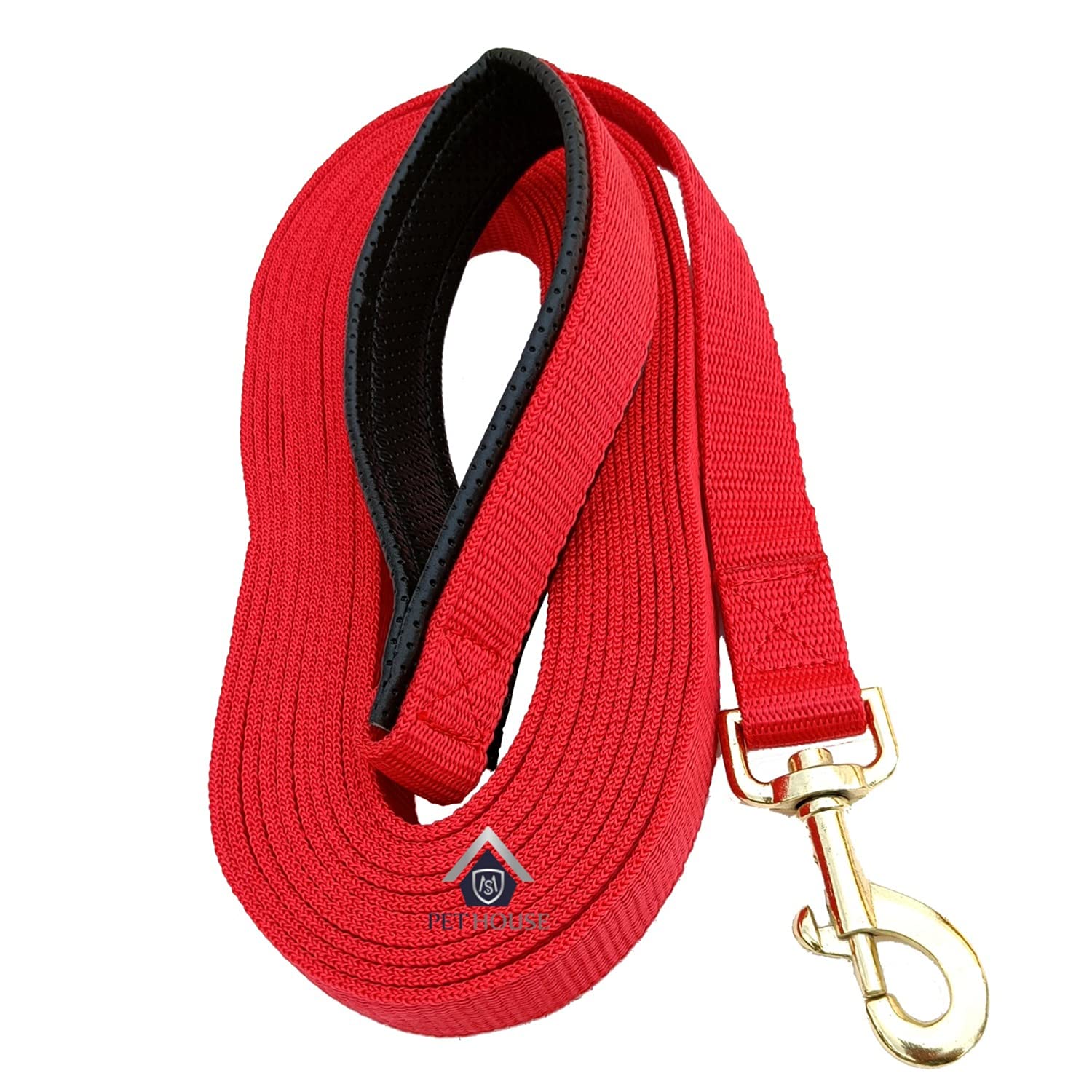 Padded Dog Training Lead Dog Leash 10 Feet Long Leash for Dogs (1″ Wide by 10 Ft Long Red Colour)
