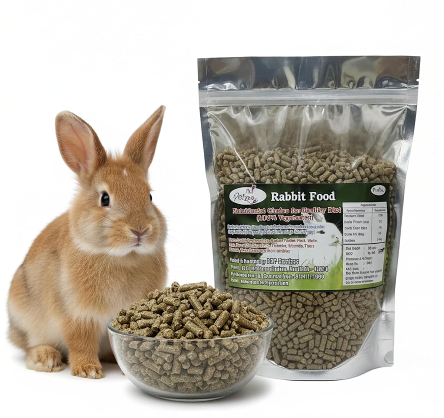 Rabbit Food Highly Nutritious Diet Suitable For All Type Rabbits, Nutritionist Choice (3Mm, 950Gm), All Life Stages, Pellet