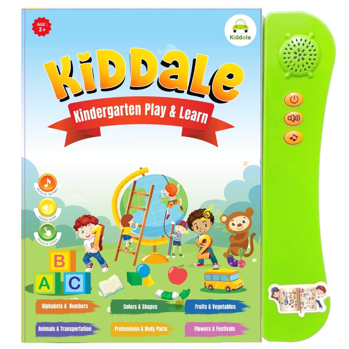 Kiddale ABC & 123 Smart Sound Book for Toddlers | Interactive Electronic Learning Book for Kids | Musical & Talking Activity Book for Ages 1-4+