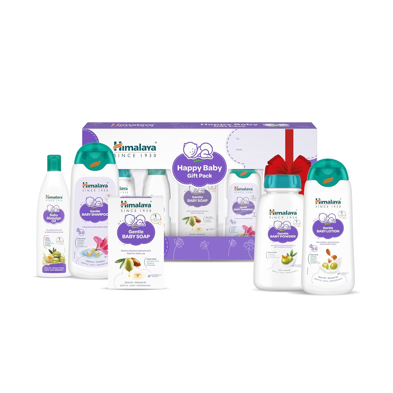Himalaya Baby Gift Pack of 5 items | with Baby Soap, Shampoo, Cream, Lotion, Rash Cream | No.1 Doctor Prescribed | Gentle, Safe & Researched for baby’s skin & hair