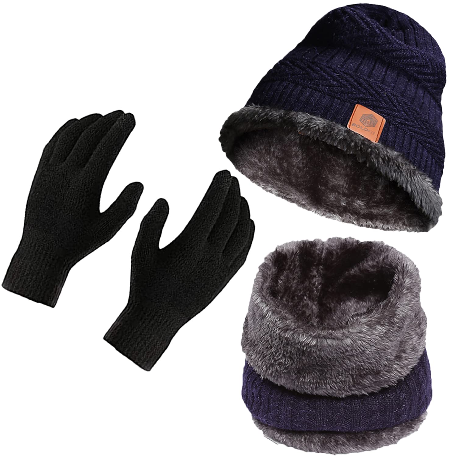 Boldfit Woolen Winter Cap for Women & Men in Winter for Thermal Wear Stylish Soft Caps for Boys & Girls for Warm Wear Head hat Garam Topaa cap’s Breathable Lightweight Windproof with hand gloves