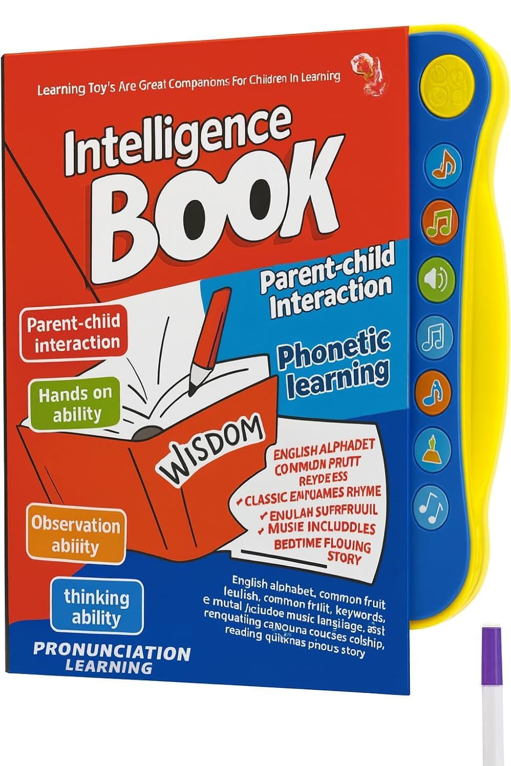 Toddler Musical Learning Book | Touch & Learn Alphabet, Numbers, Shapes and Phonics Sounds | Interactive Educational E-Book for Kids Ages 2–7