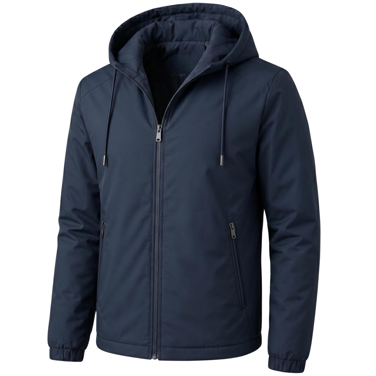 Rain Jacket for Men Waterproof for Bike Riders with Adjustable Hood Along with Inner Pockets,Waterproof Raincoat with Polyester Jacket, Zipper Pockets & Elastic Cuffs For Bike, Travel & Daily Wear