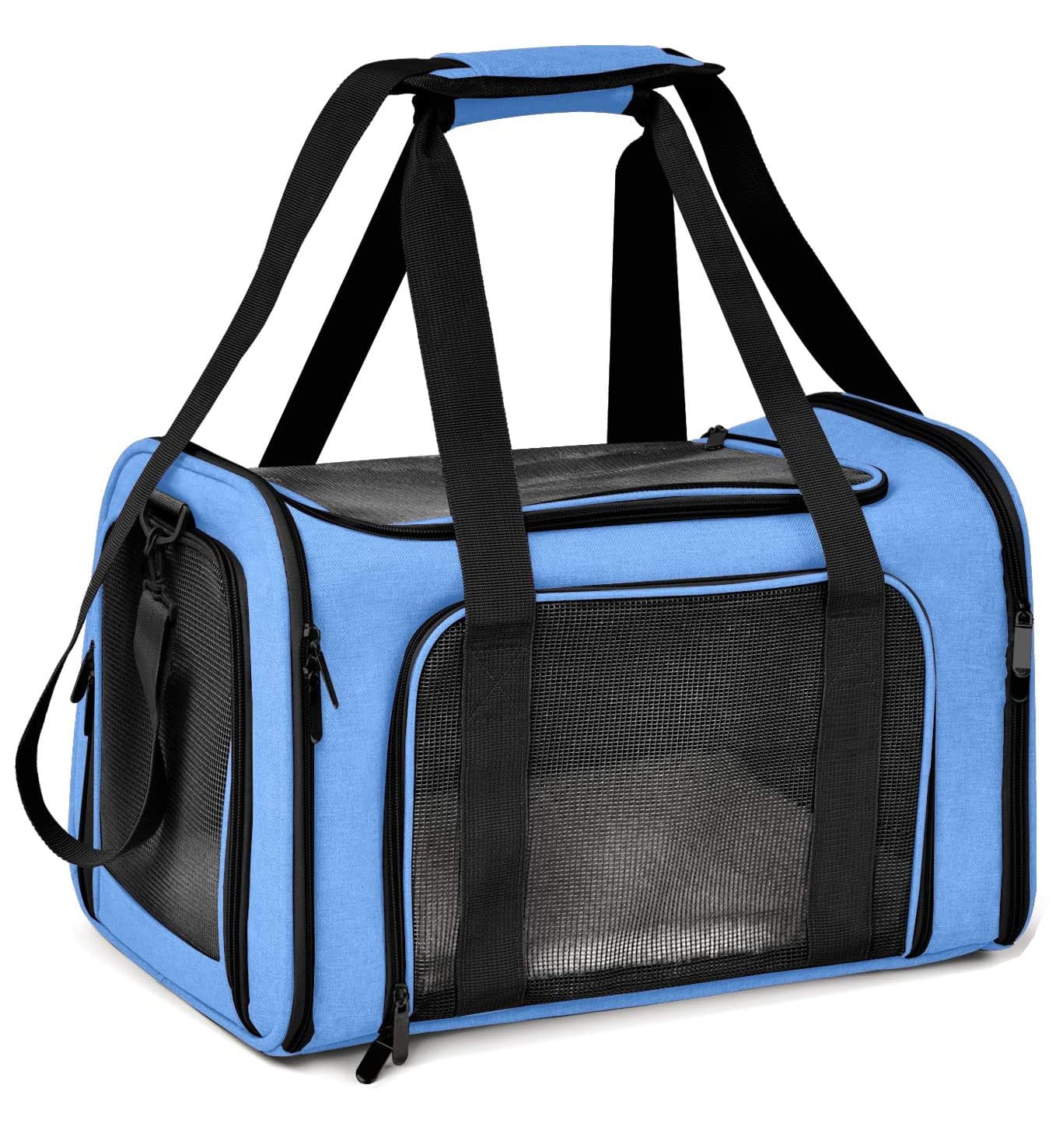 PETANGEL Airline Approved Cat Carriers Small Dog Carrier Pet Carrier Bag for Kitten Puppies up to 4Kg, Small Dog Carrier Soft Sided, Collapsible Travel Puppy Carrier (Size: S, Blue)