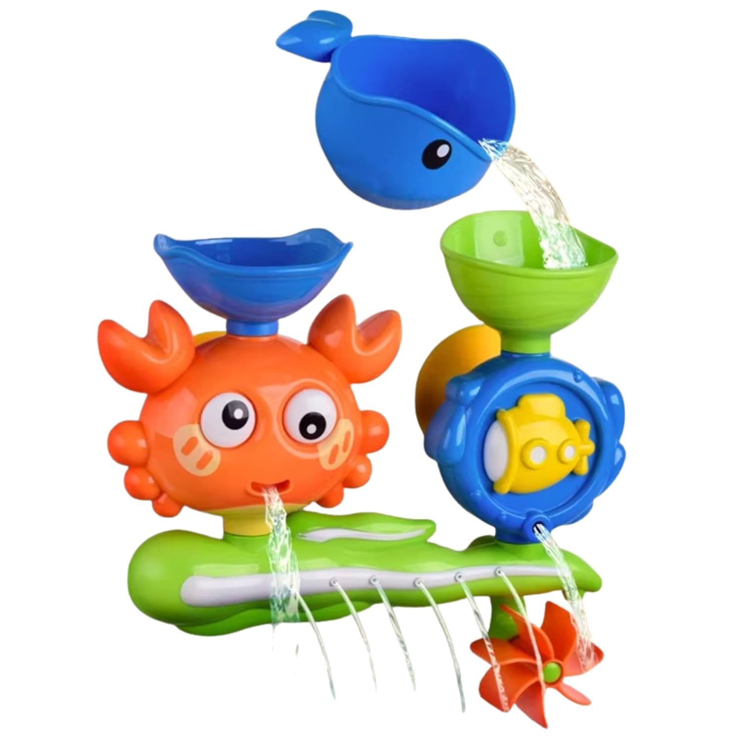Lefan Crab Bath Toys Kids Shower Baby Water Shower Infant Water Bath Tub Toys Suction Cup Water Pool Toys Toddler Bathing Playing Boys Girl Swimming Pool Age 2 3 4 5 6 7 Years -Color May Vary