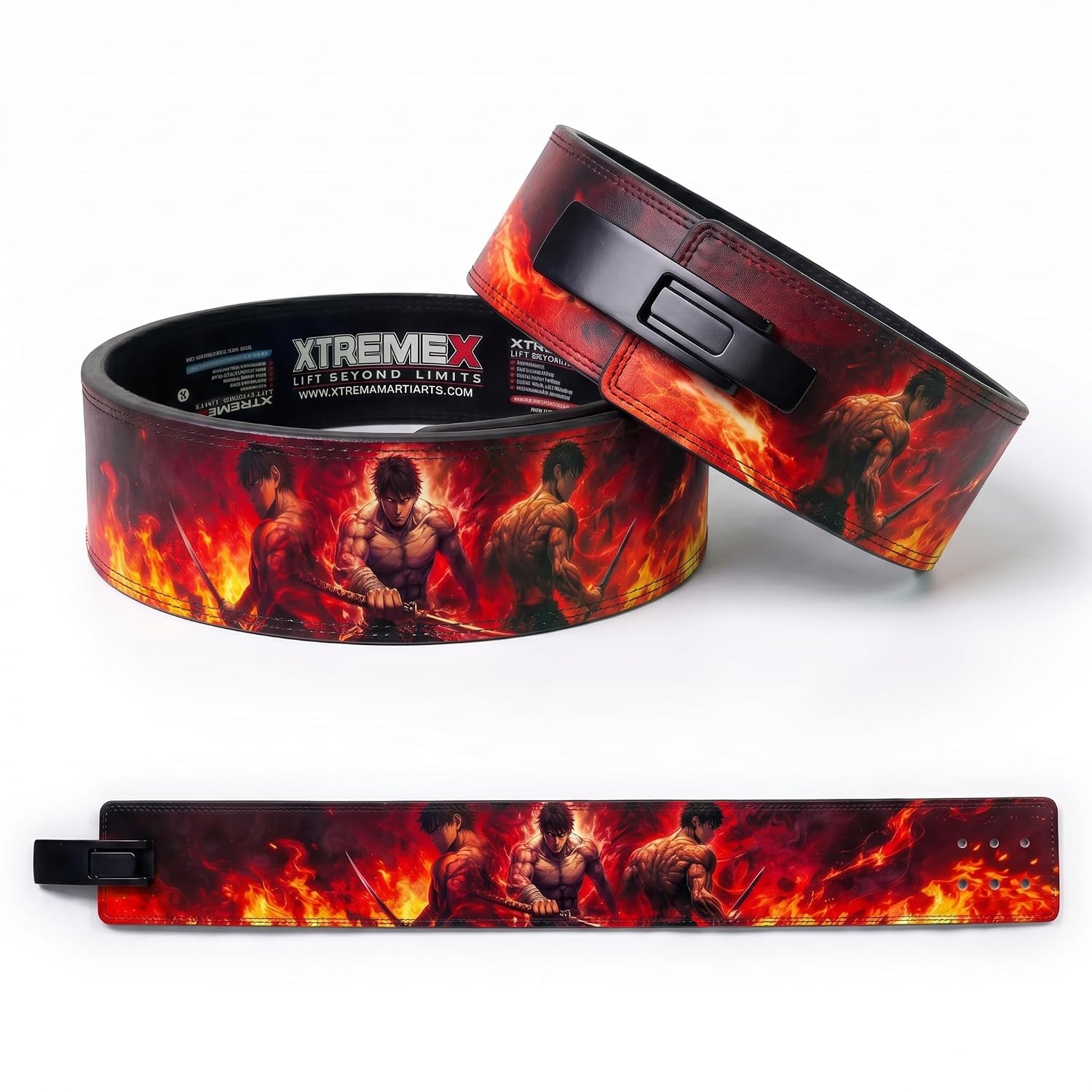 XTREMEX 13mm Inferno Blade Weightlifting Lever Belt (Red, M)