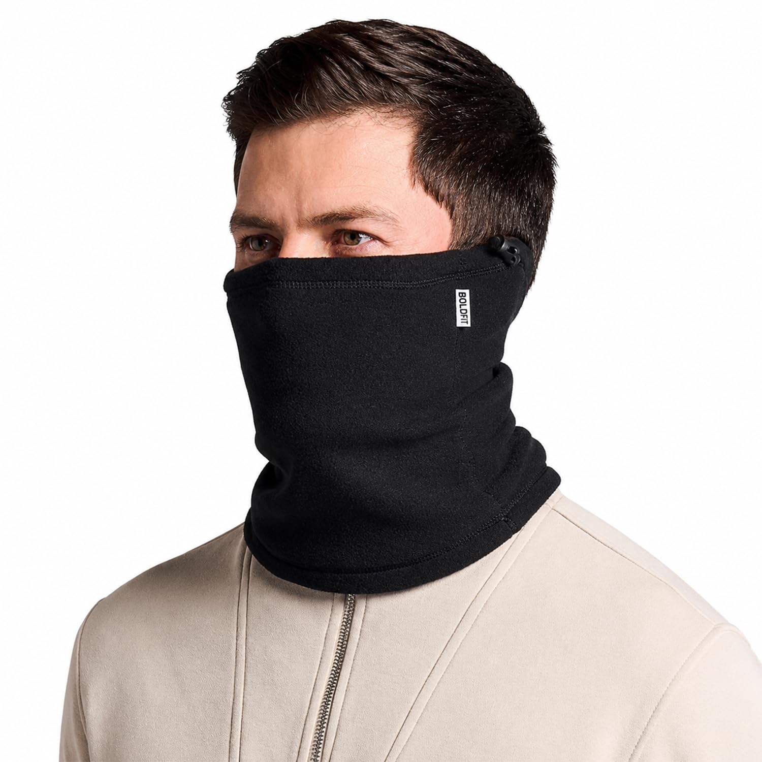 Boldfit Bandana For Men Bike Winter Neck Warmer Thermal Fleece For Women Soft Bandana Mens Accessories Warmer Wear Face Gaiter, Scarf -free Size Black