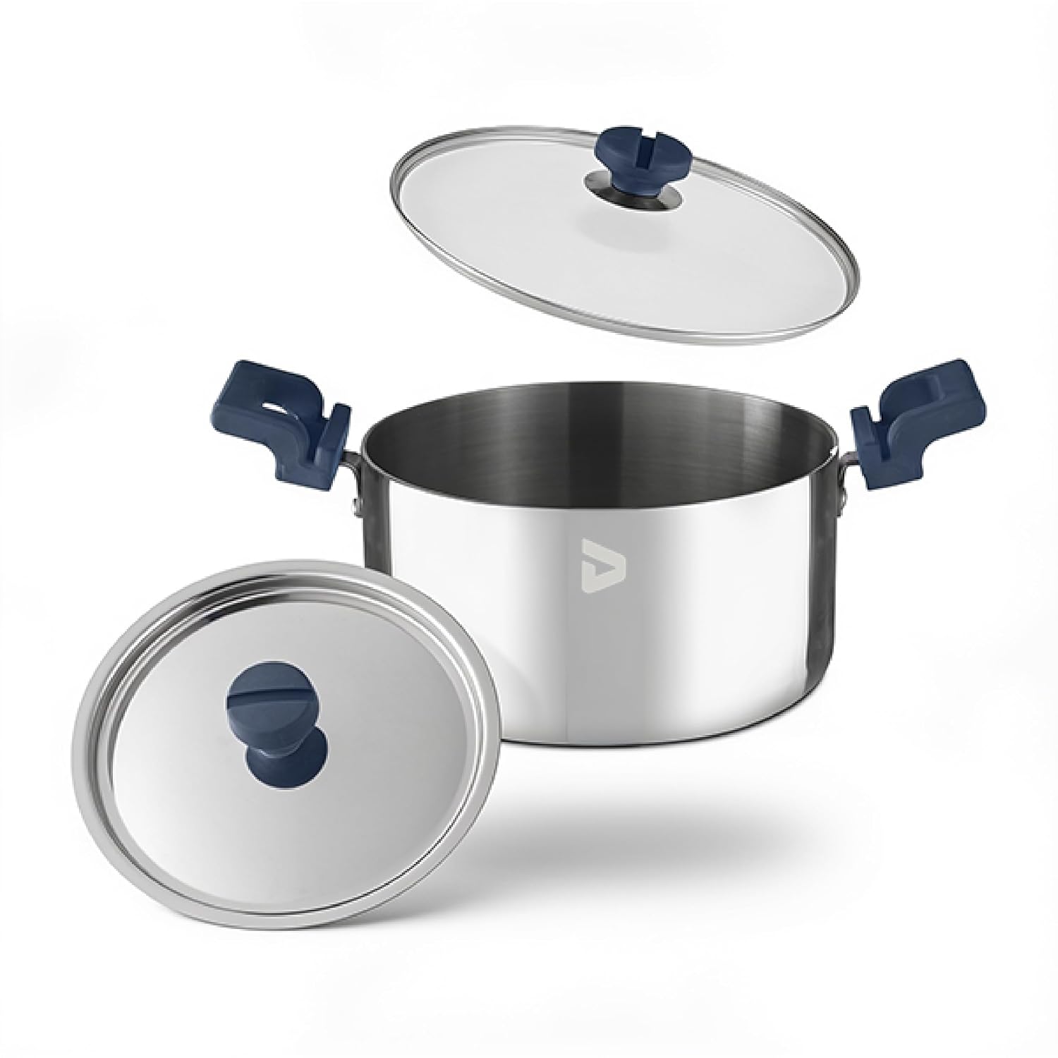 VB DACE Triply Stainless Steel Biryani Pot 24 cm (4.8 L) | Heavy Gauge Handi with Glass & Steel Dual Lids | Induction & Gas Compatible | Even Heat Distribution | Ideal for Biryani, Rice, Curry & Stew